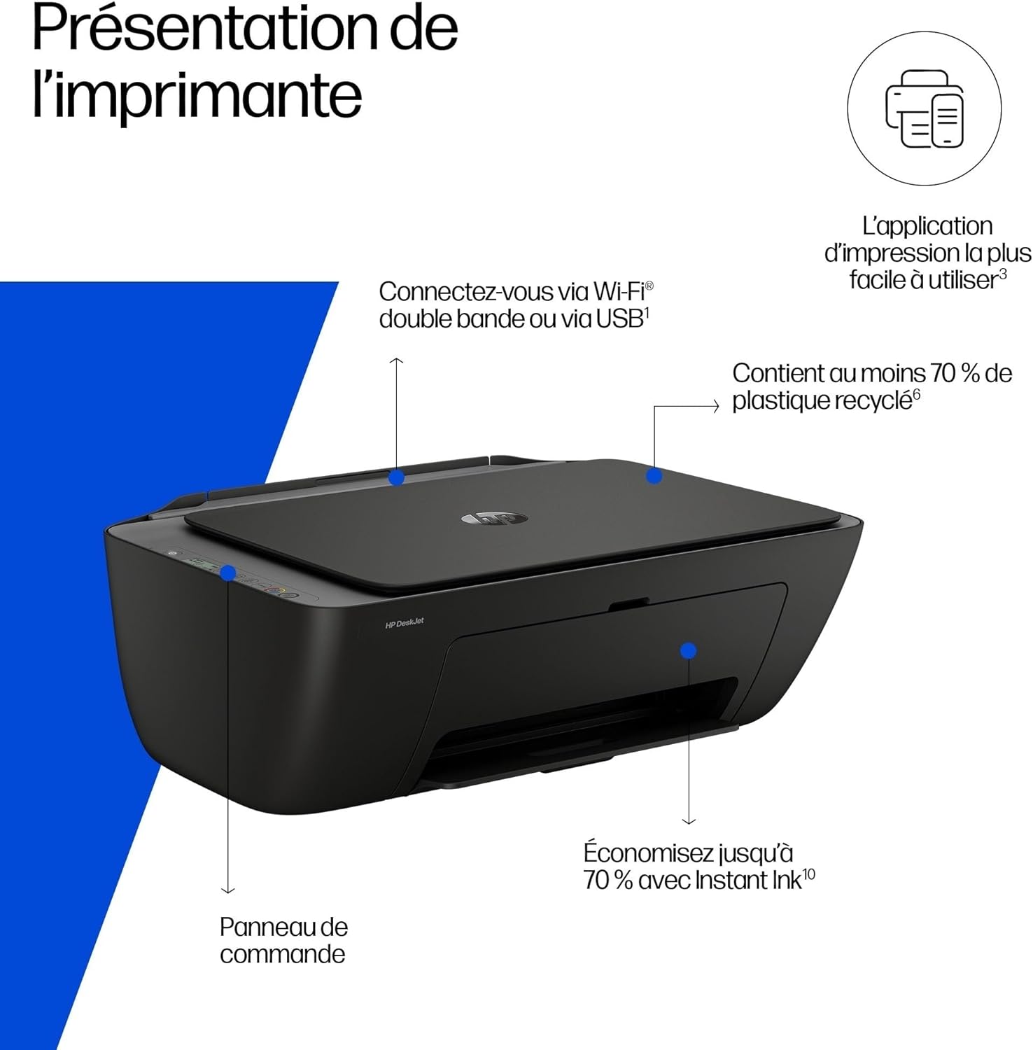 HP - DeskJet 2920, A4, jet d’encre, Wi-Fi, recto/verso manuel, 89F97B