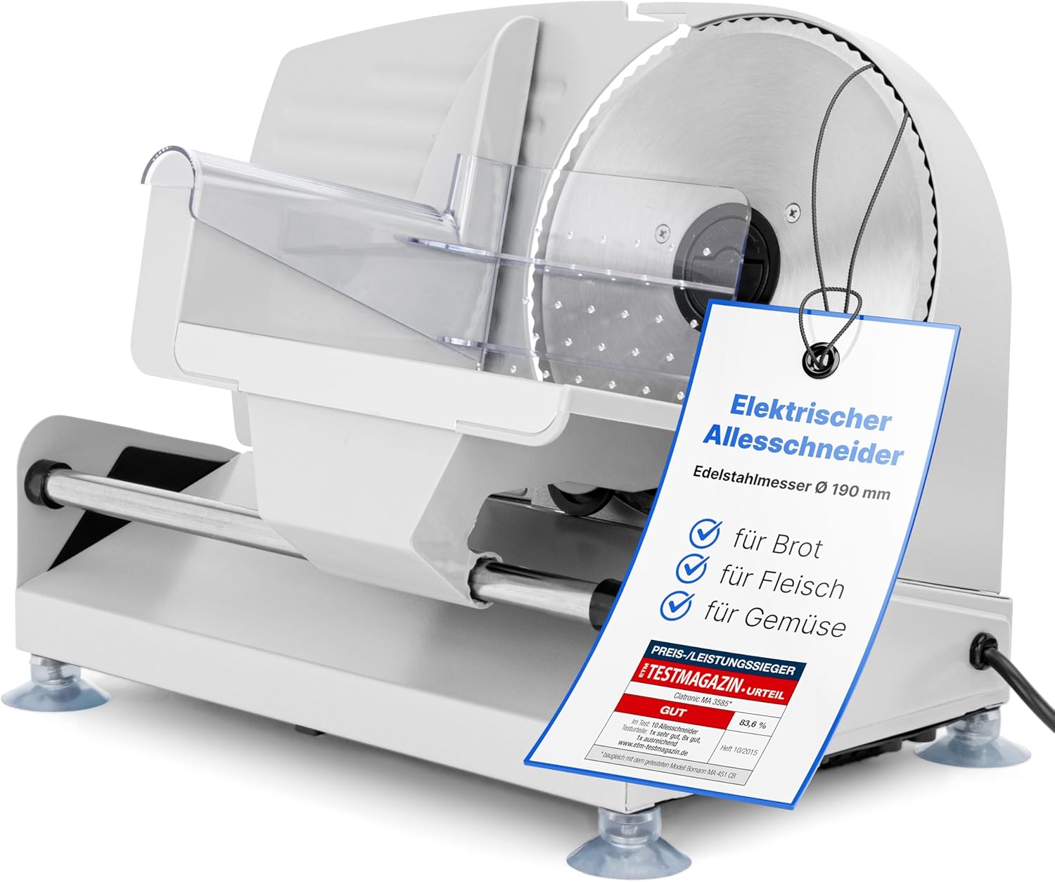 Clatronic - trancheuse universelle, lame 190mm, boîtier métal, 150W, MA 3585