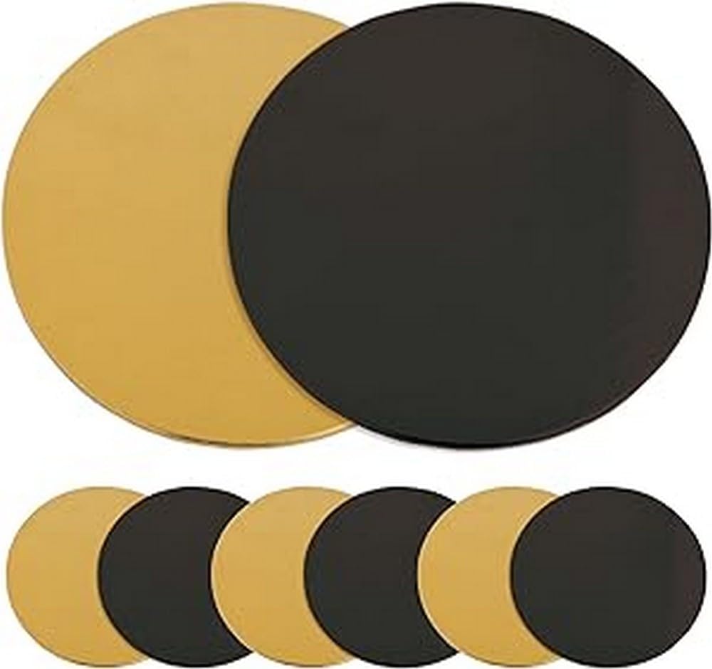 ScrapCooking - kit supports gâteaux ronds 24cm - carton doré/noir - 5201