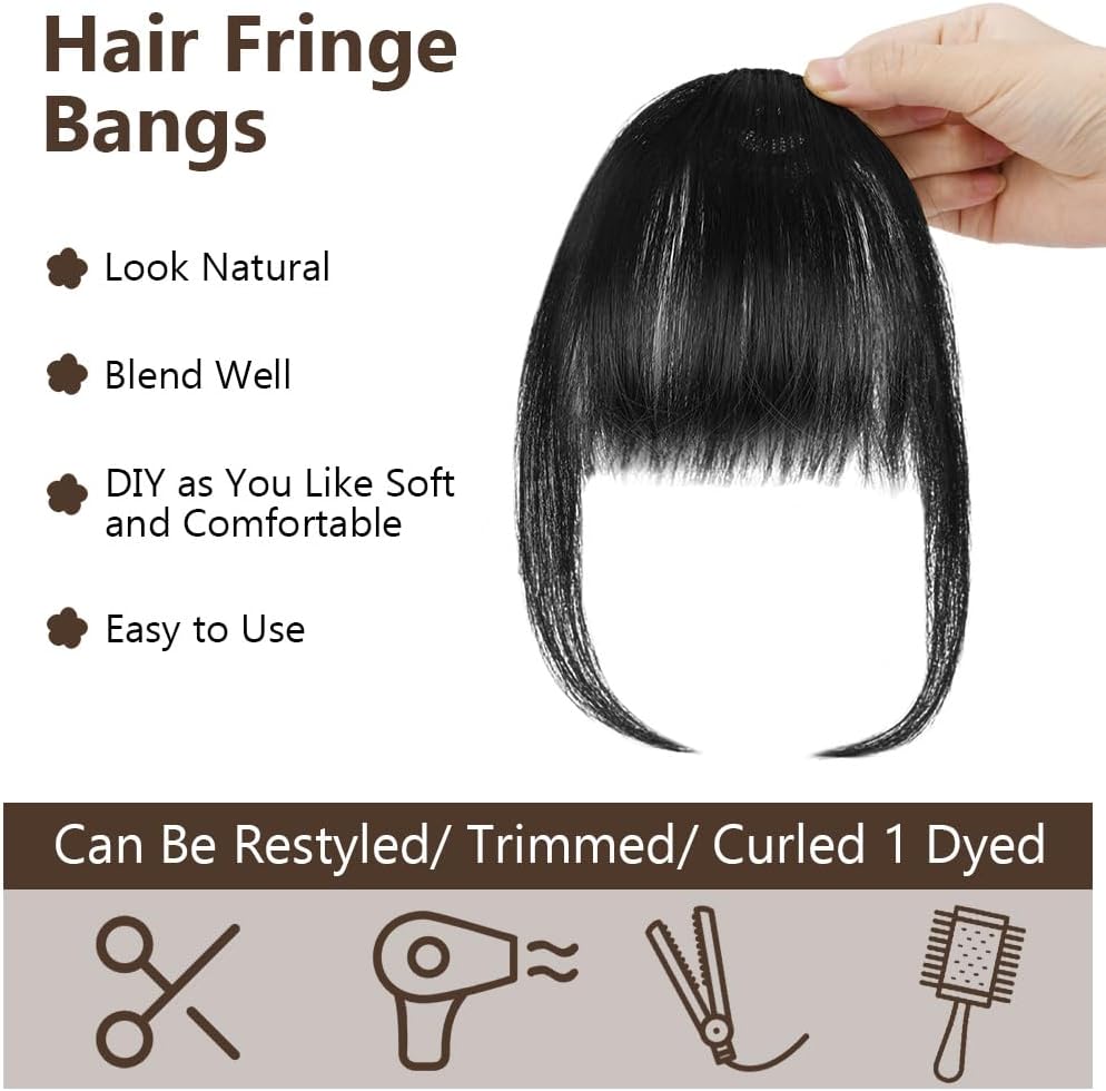 Extension de cheveux - frange à clip - femme - noir - Bangs Neat