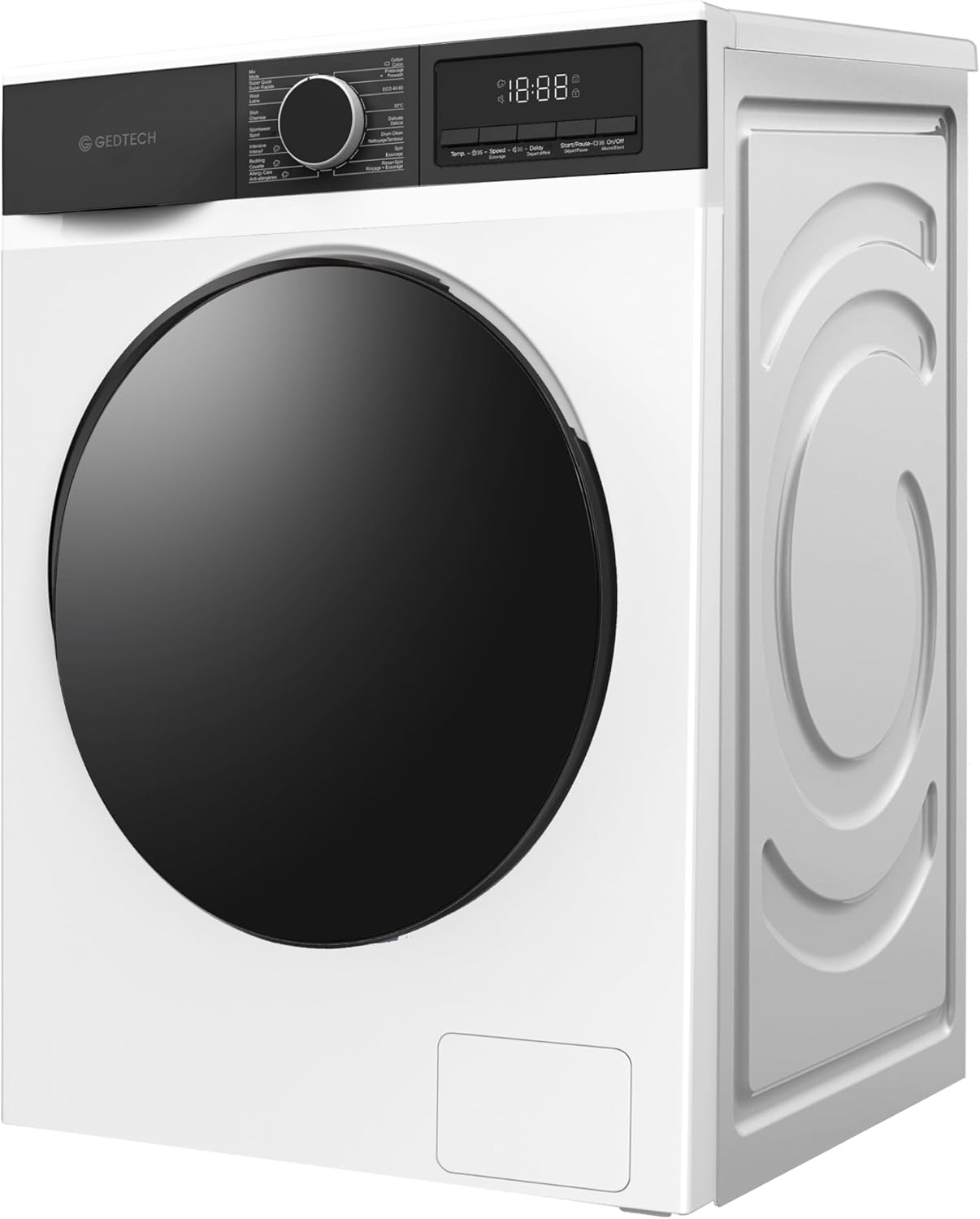 GEDTECH - lave-linge frontal 8kg 1400tr/min, classe A, 16 programmes - GLL81400WH