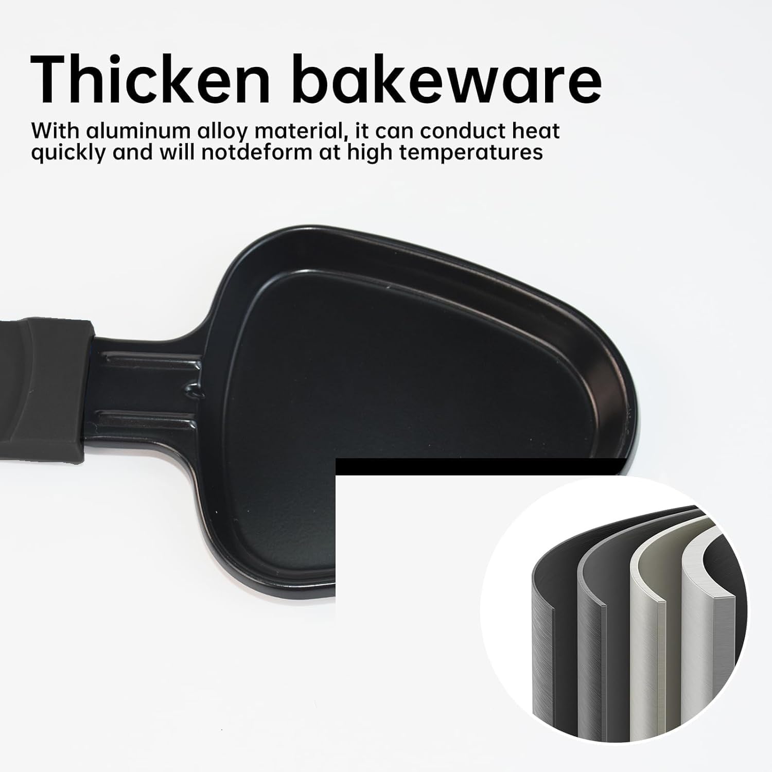 Poêle à raclette 8 parts - revêtement antiadhésif, poignées isolées, 8 spatules