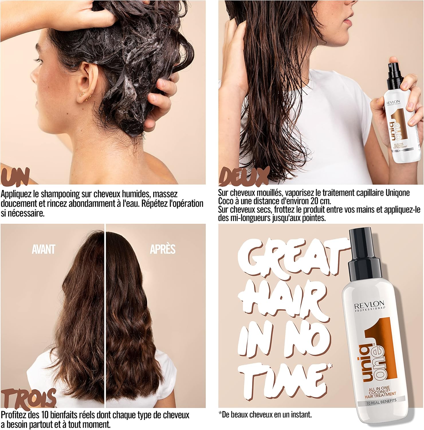 Revlon - UniqOne masque spray 150ml - soin vegan nourrissant réparateur