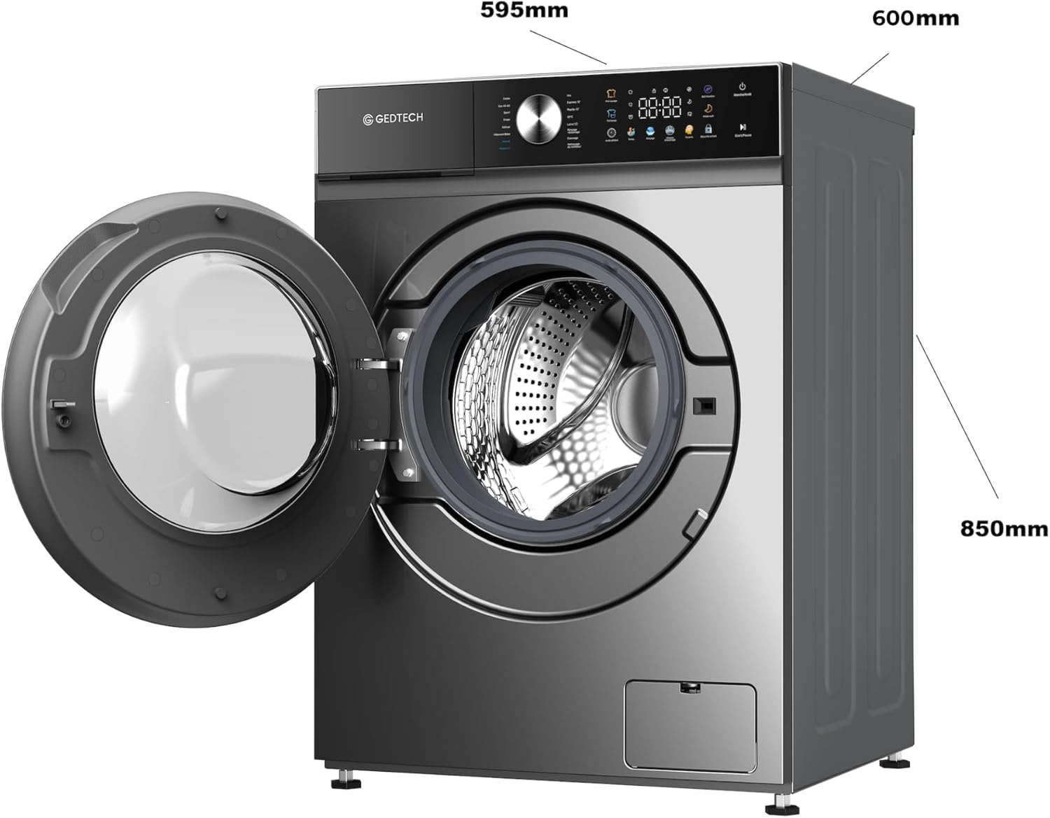 GEDTECH - lave-linge frontal 12kg 1400tr LED eco intensif - GLLPS121400DG