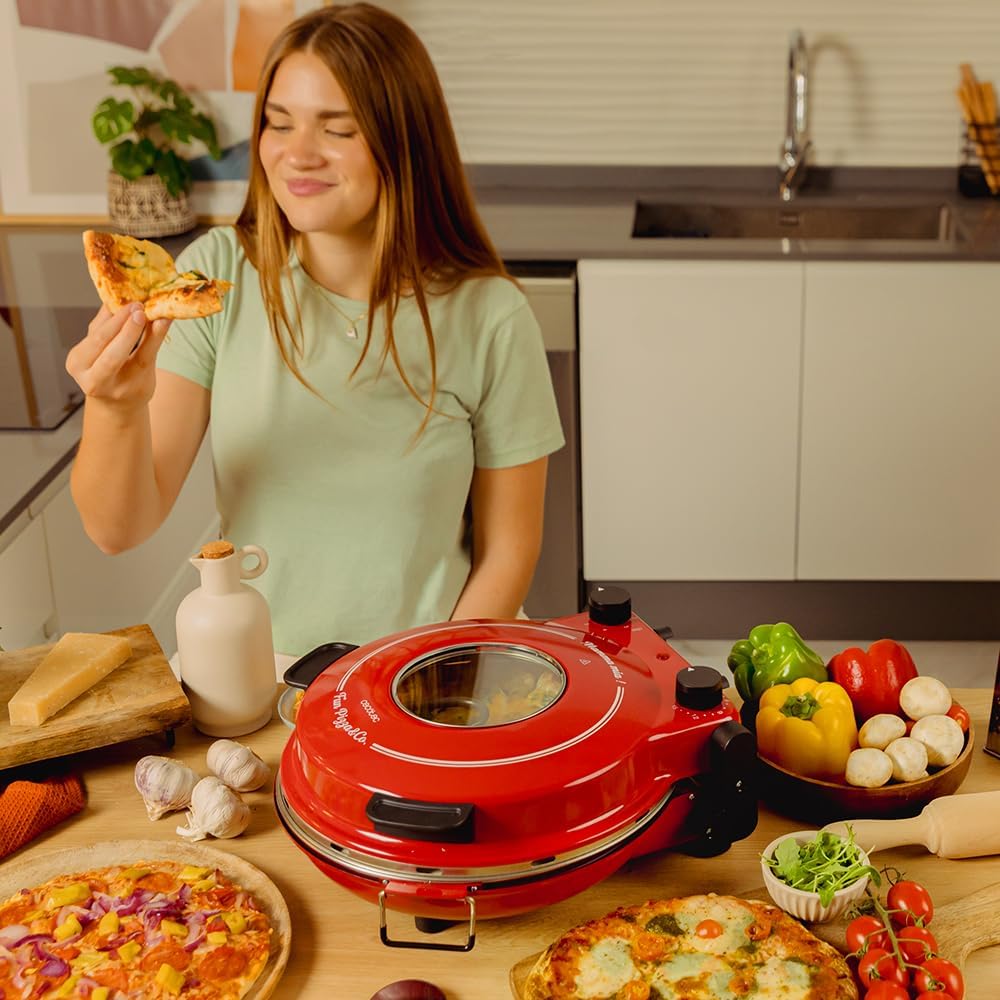 Cecotec - Fun Pizza&Co Mamma Mía Vista - 1200W - four pizza 420°C, minuterie 15 min, pierre, fenêtre