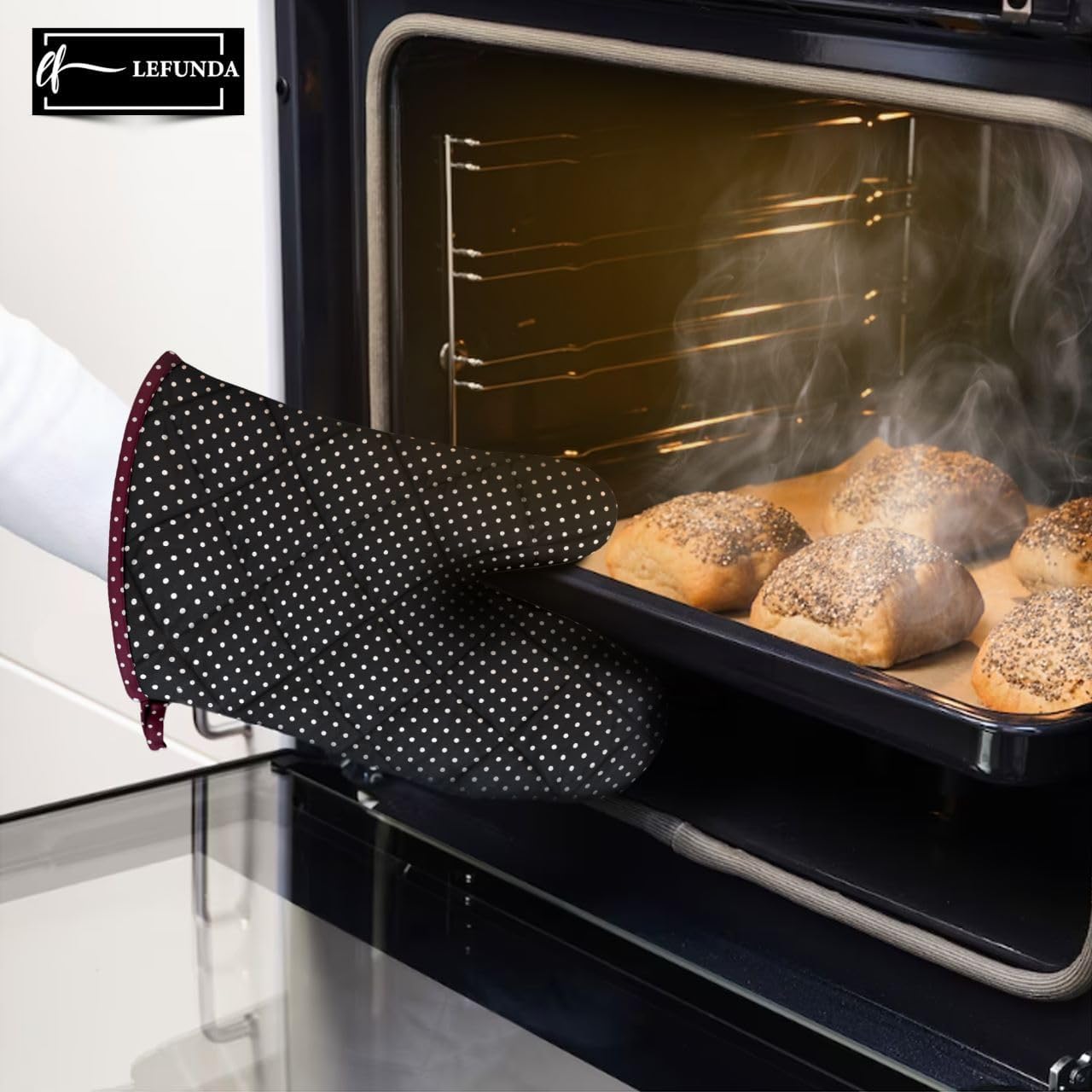 LEFUNDA - Tablier cuisine réglable, 3 poches, étanche, longues lanières