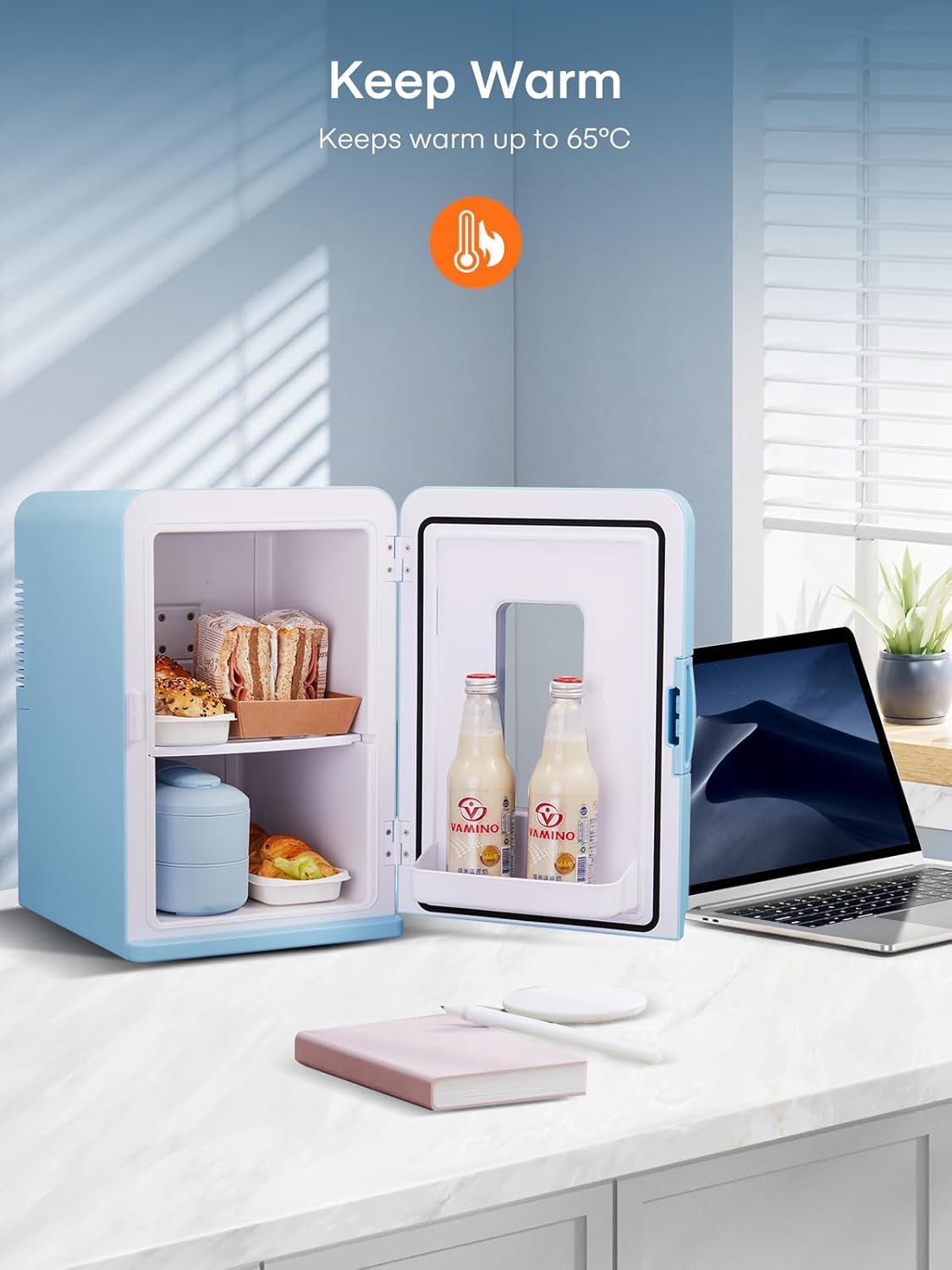 FOHERE - Mini Frigo 15L - compact, chaud/froid, silencieux, portable