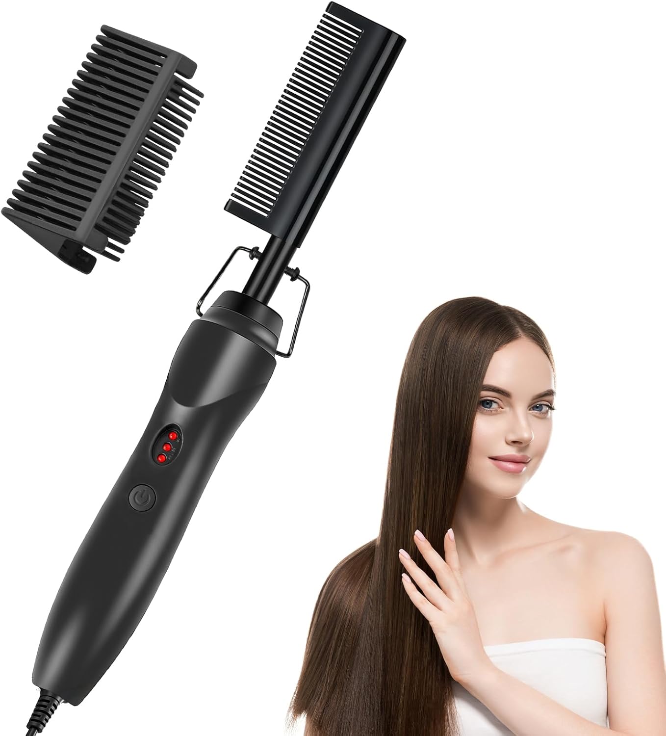 Flintronic - Peigne chauffant 2 en 1, céramique, 180°C, barbe et perruques