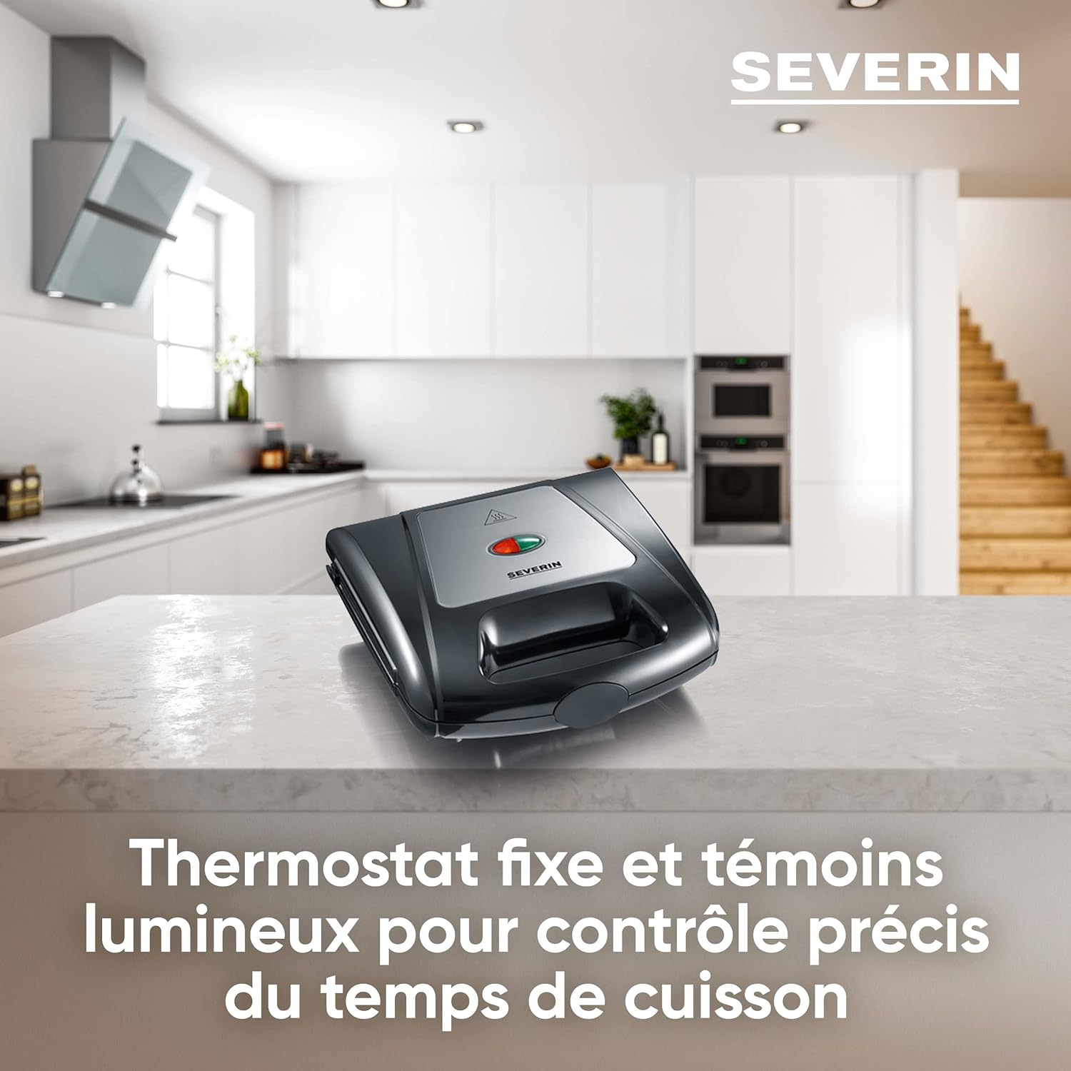 Severin - 3-en-1 toaster/gril/gaufres - 1 000W - cuisson rapide - SA 2968