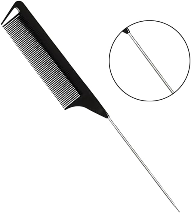 Peigne de cheveux - set professionnel - noir - double tranchant, queue de rat, coiffure