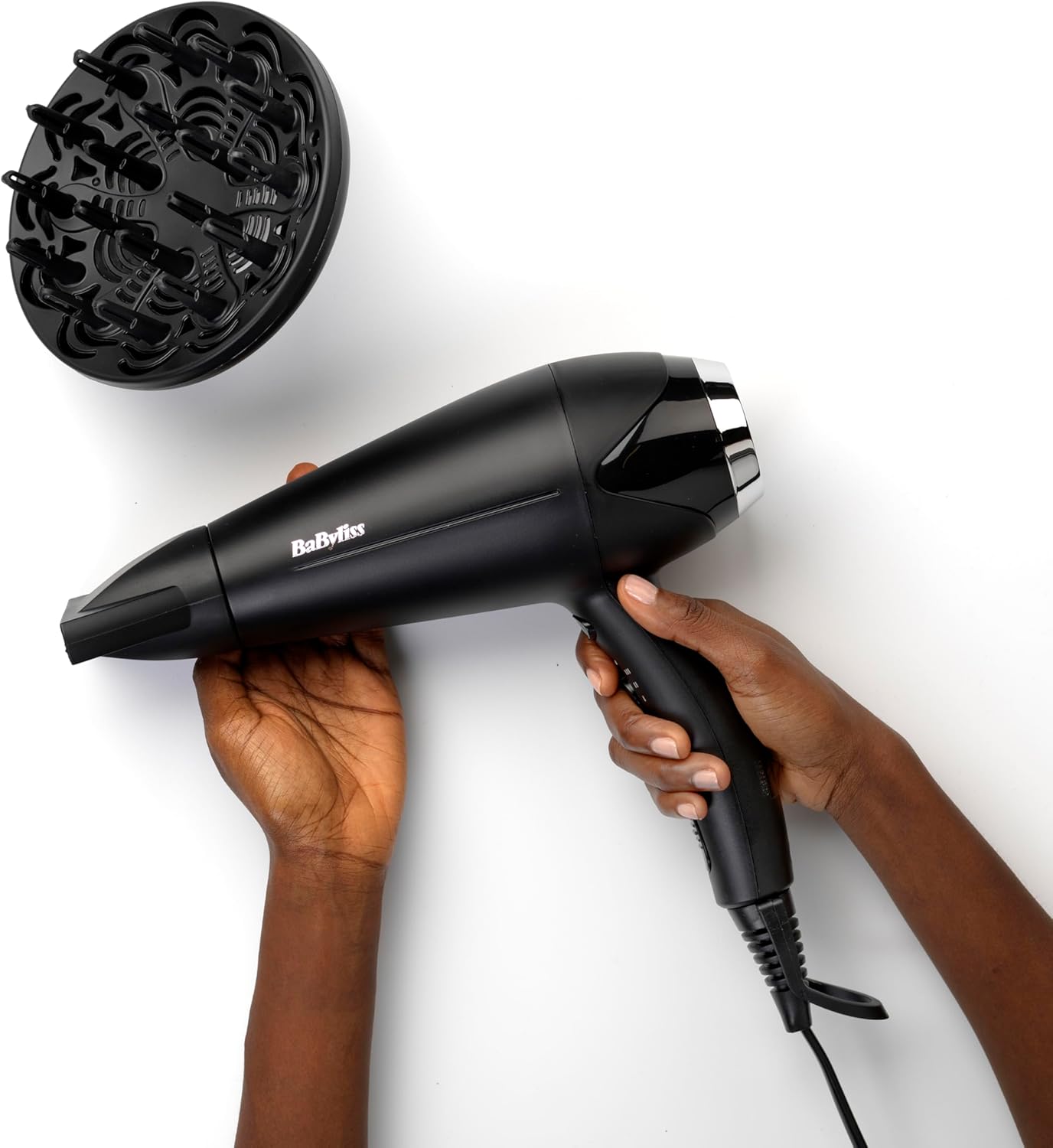 BaByliss - Turbo Smooth - sèche-cheveux 2200W, ionique, diffuseur, D572DE