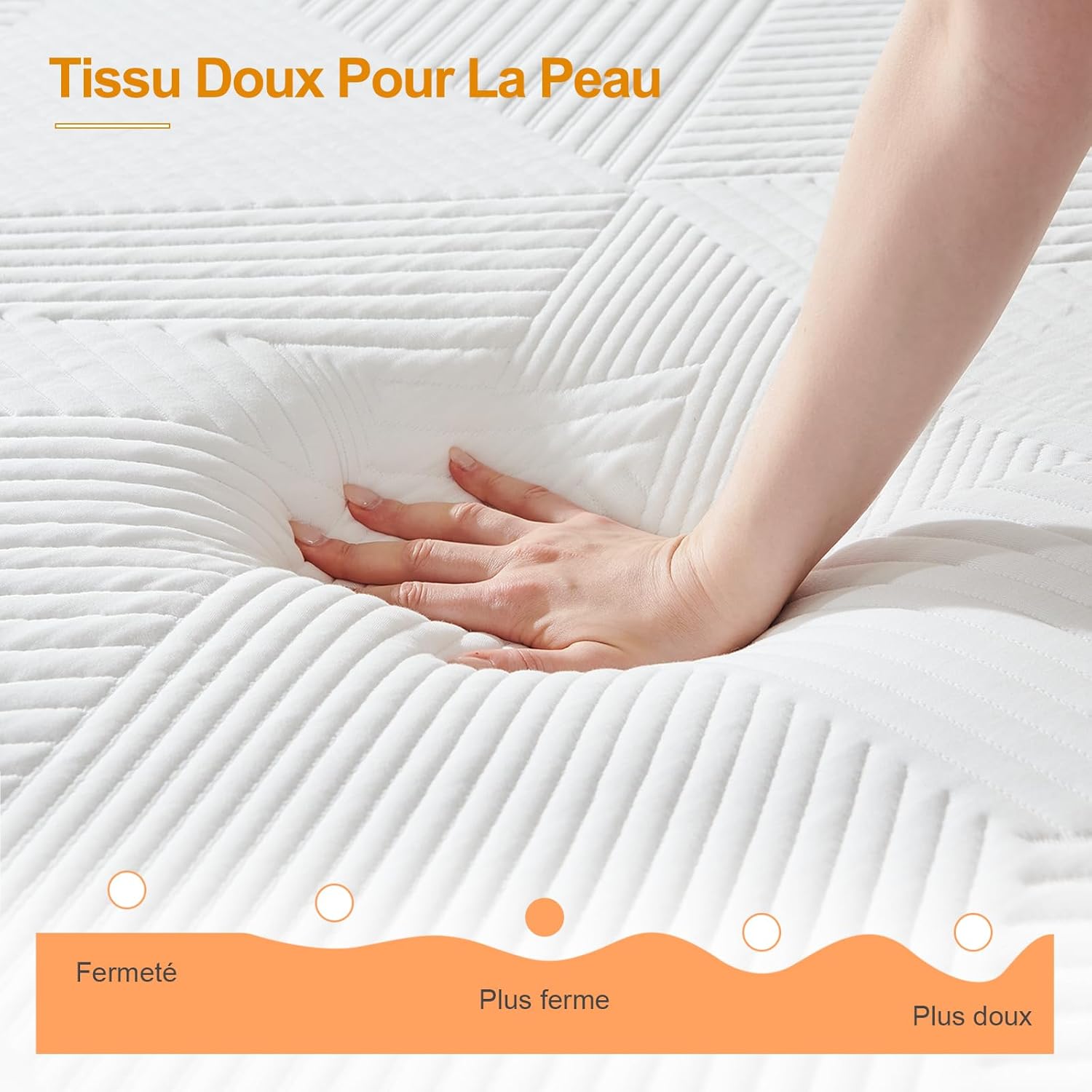 Matelas - mousse mémoire de forme - 120x190x16cm - fermeté moyenne, 7 zones, réversible