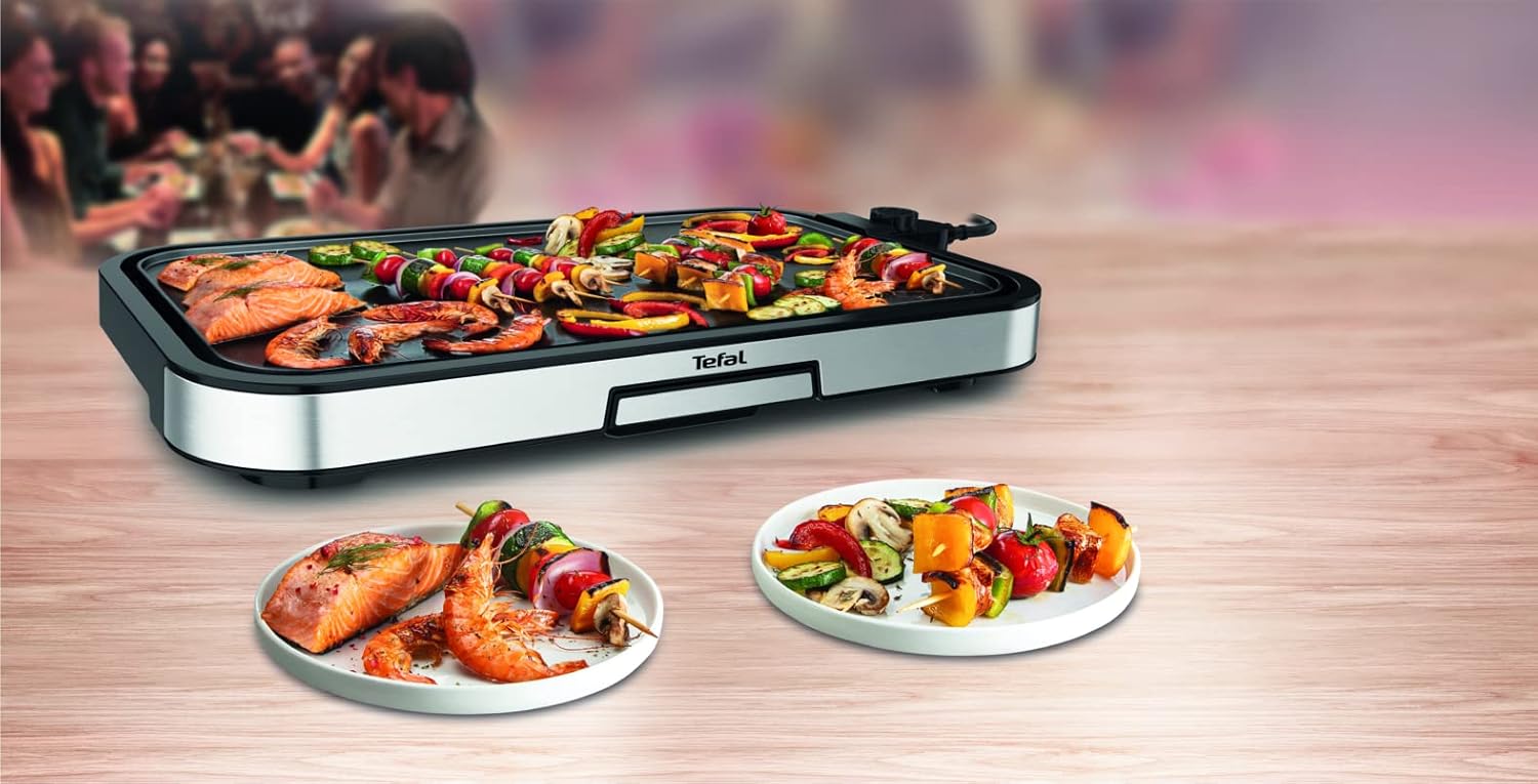 Tefal - Plancha Giant - XXL - 12 pers, revêtement antiadhésif, thermostat réglable, 2300W, CB631D