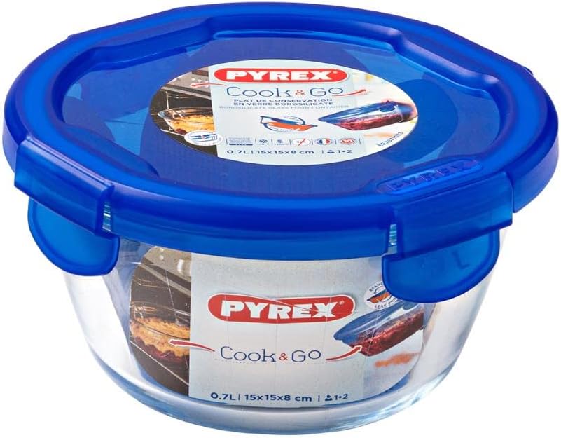 Pyrex - Cook & Go - boîte ronde 15 cm - verre, couvercle hermétique