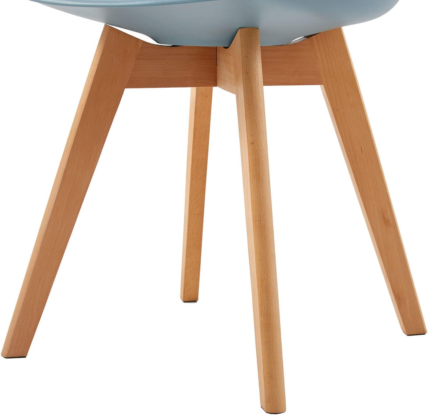 EGGREE - chaise salle à manger scandinave - bleu clair - rembourrée, pieds hêtre massif, lot de 4