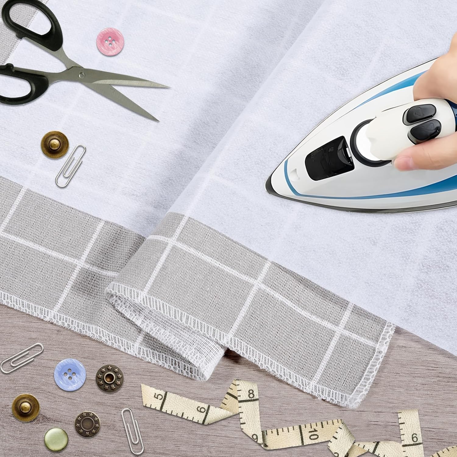 Entoilage thermocollant - blanc - 100x200 cm - non tissé, découpable