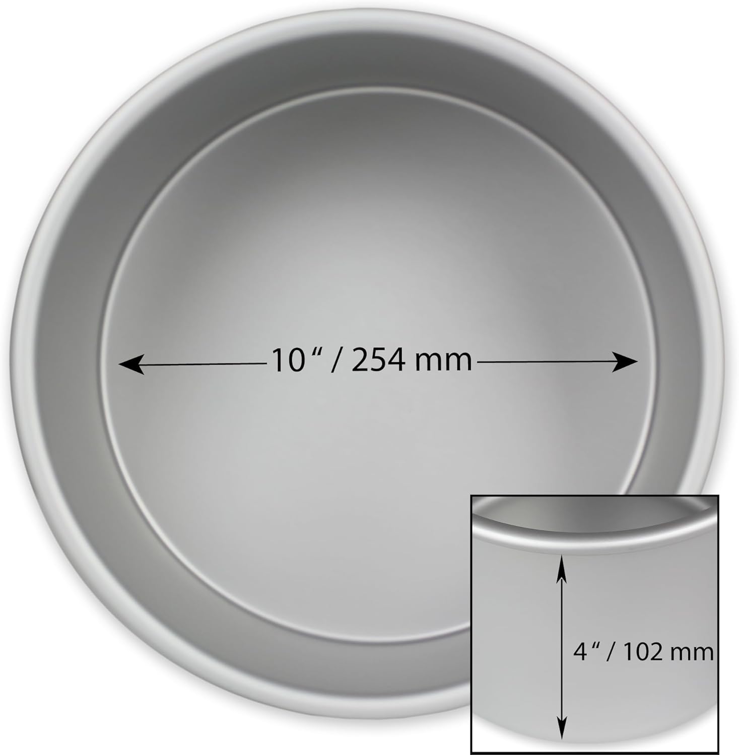 PME - Moule rond aluminium anodisé 254x102mm, antiadhésif