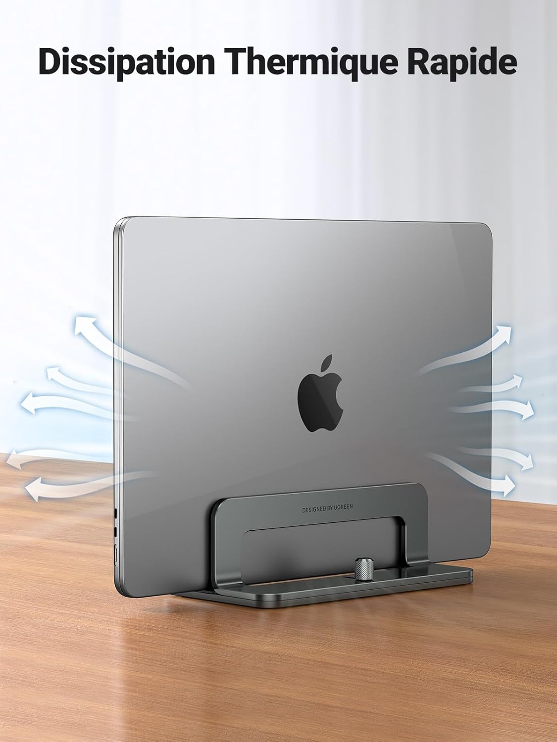 UGREEN - Support Ordinateur Vertical Aluminium - réglable, compatible MacBook, PC, iPad