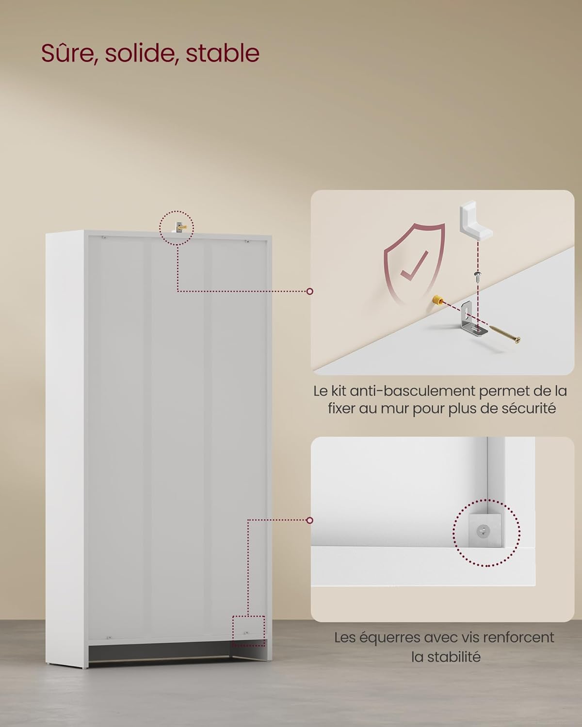 VASAGLE - étagère bibliothèque 4 niveaux - 24x60x121,5cm - rangement ouvert design blanc LBC107T14
