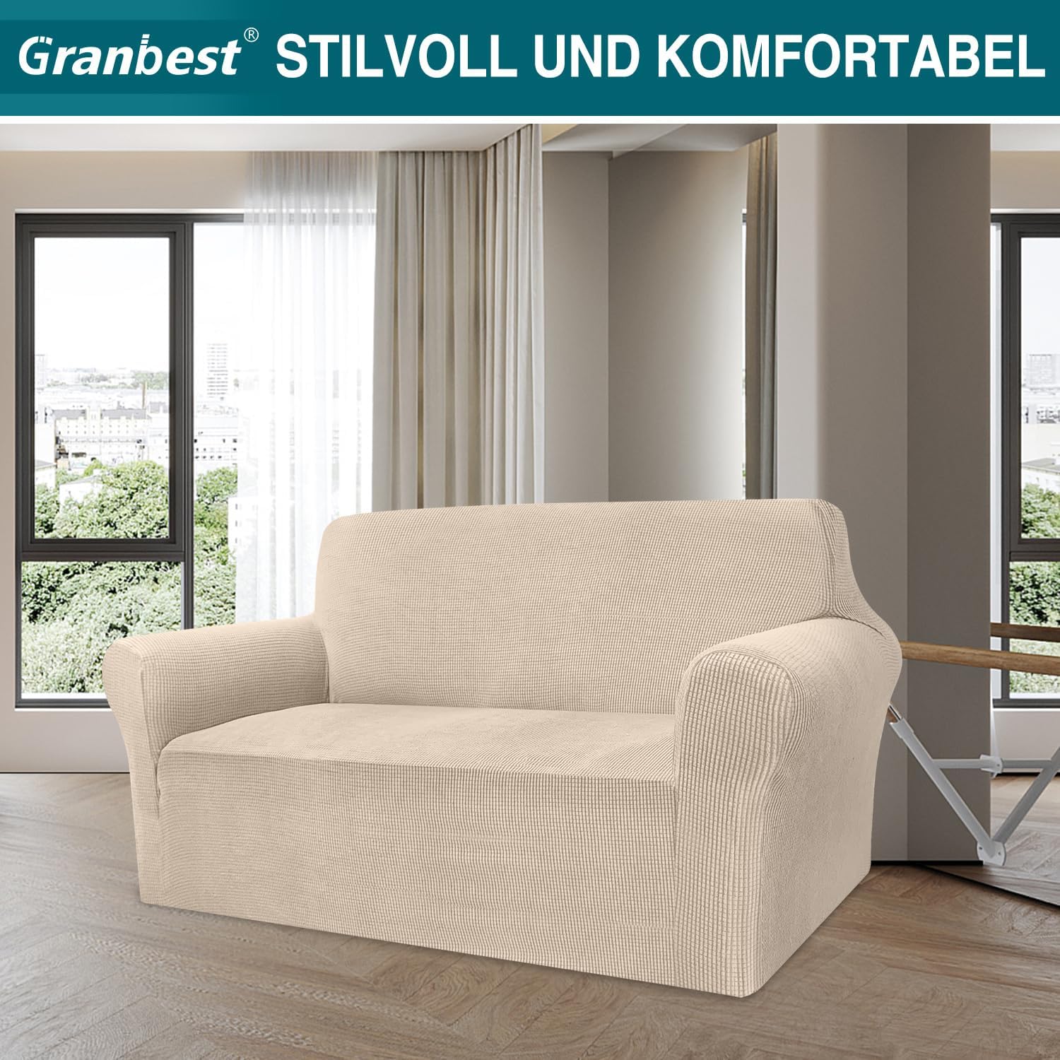 Granbest - housse canapé jacquard élastique - tailles variées - protection salon animaux