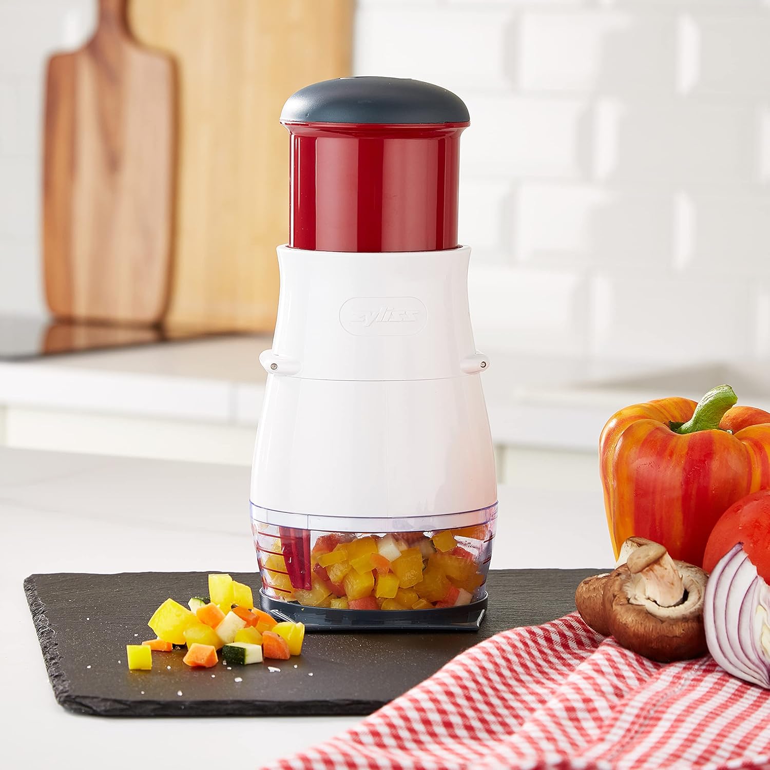 Zyliss - Zick Zick 2 - hachoir manuel, plastique/inox, facile à nettoyer, coupe légumes et fruits - E10402