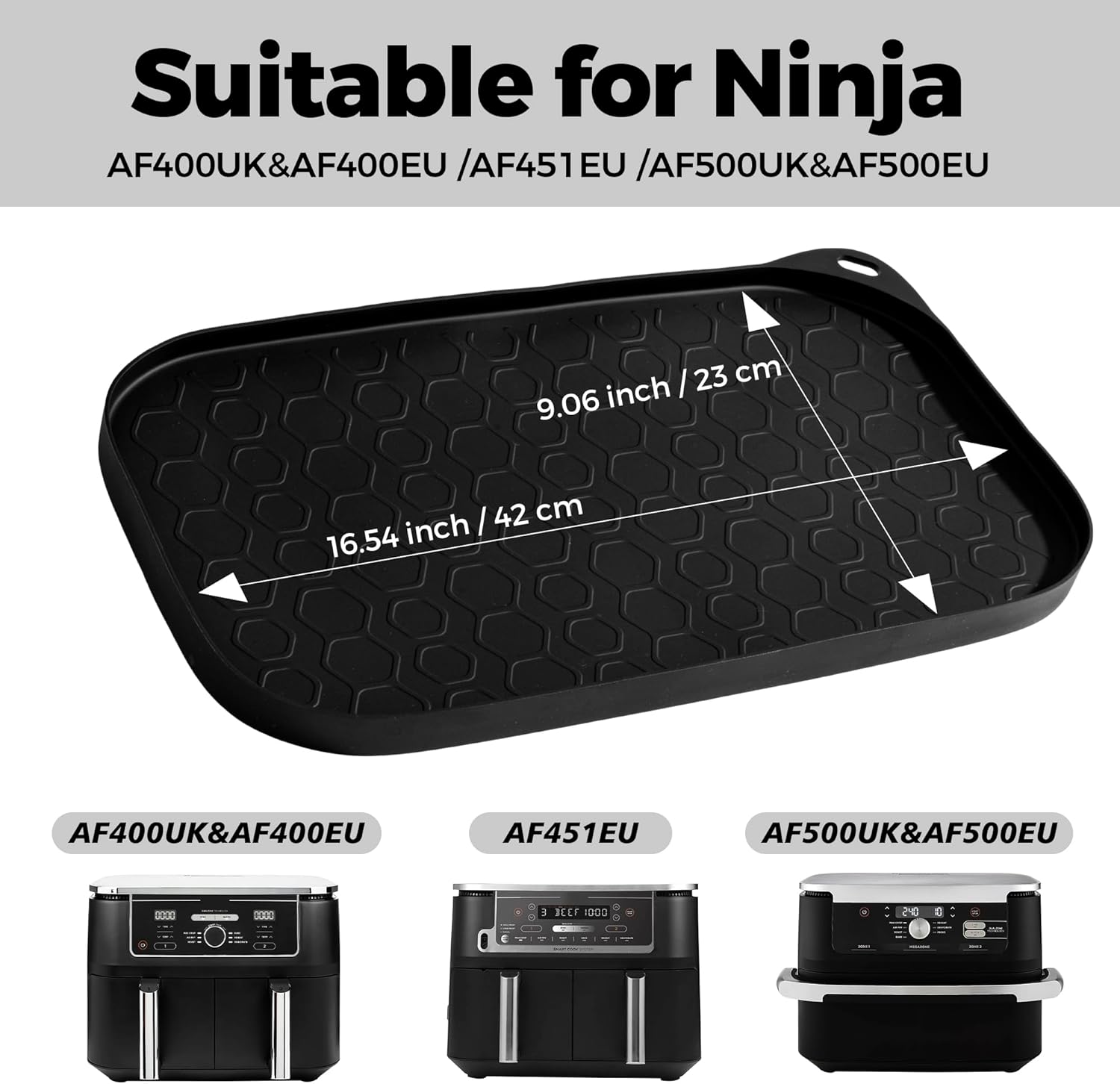 Tapis silicone air fryer - grande capacité - 9,5L-10,4L - antiadhésif résistant - AF500EU AF400EU AF451EU DZ401