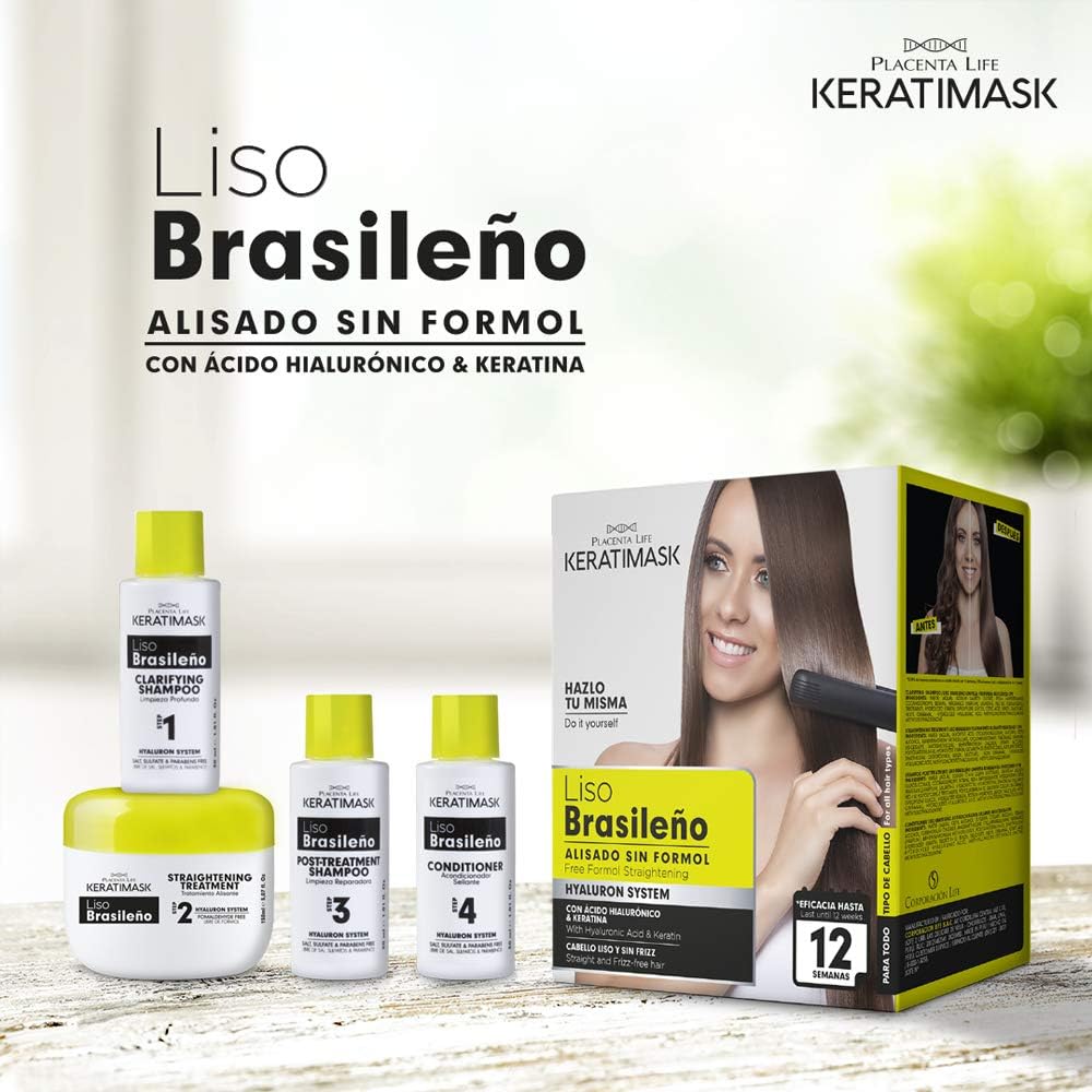 Be Natural - Kit Keratimask lissage brésilien, 3x380g, pro longue durée