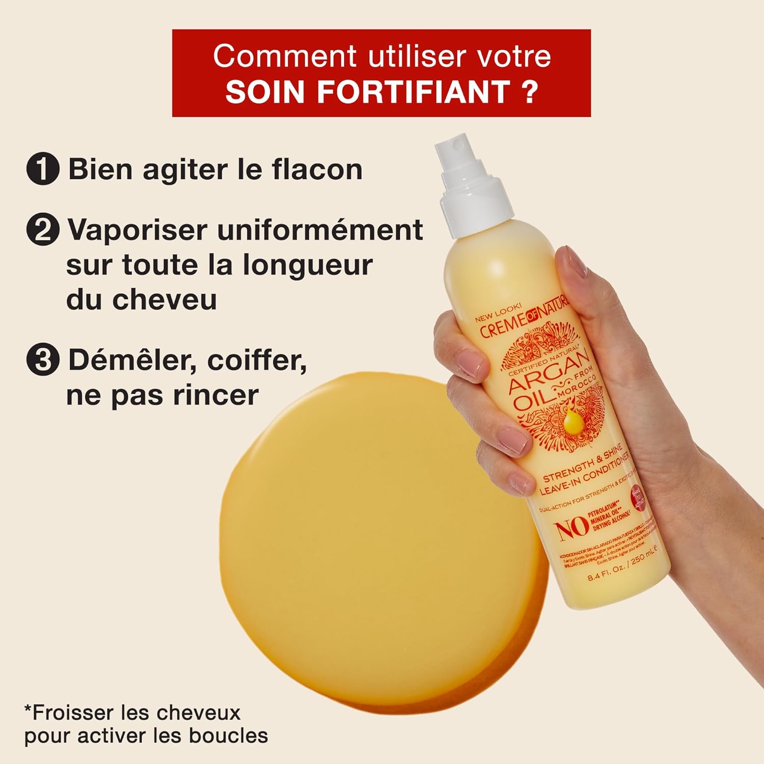 Creme of Nature - Argan Oil - 250ml - spray sans rinçage fortifiant
