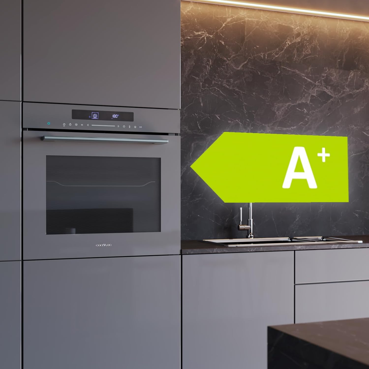 Cecotec - Bolero Hexa SM406000 - 60cm - four encastrable 72L, 12 fonctions, Steak et Pizza Master, Steam, A+ - SM406000