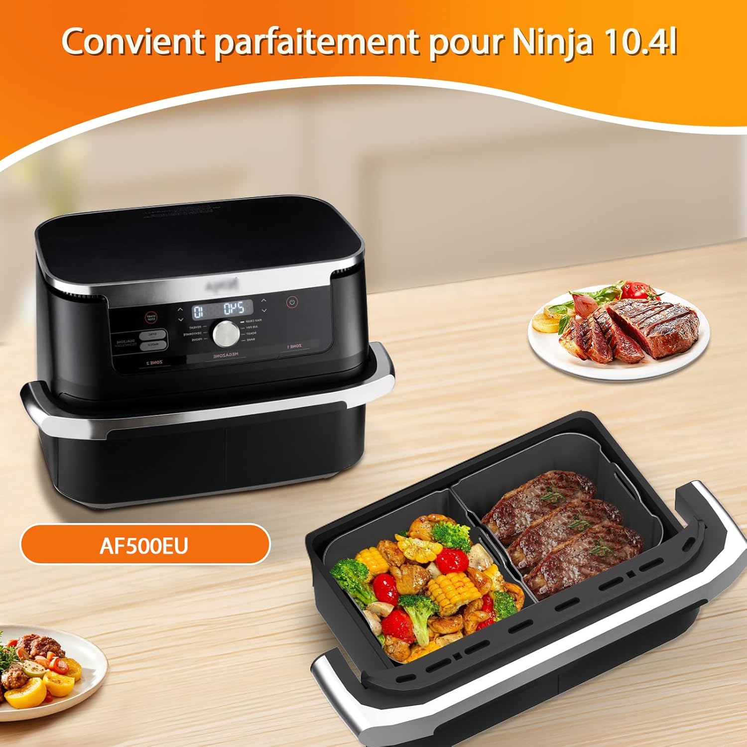 Moule silicone air fryer - 10.4L - réutilisable, idéal familles et fêtes - AF500EU
