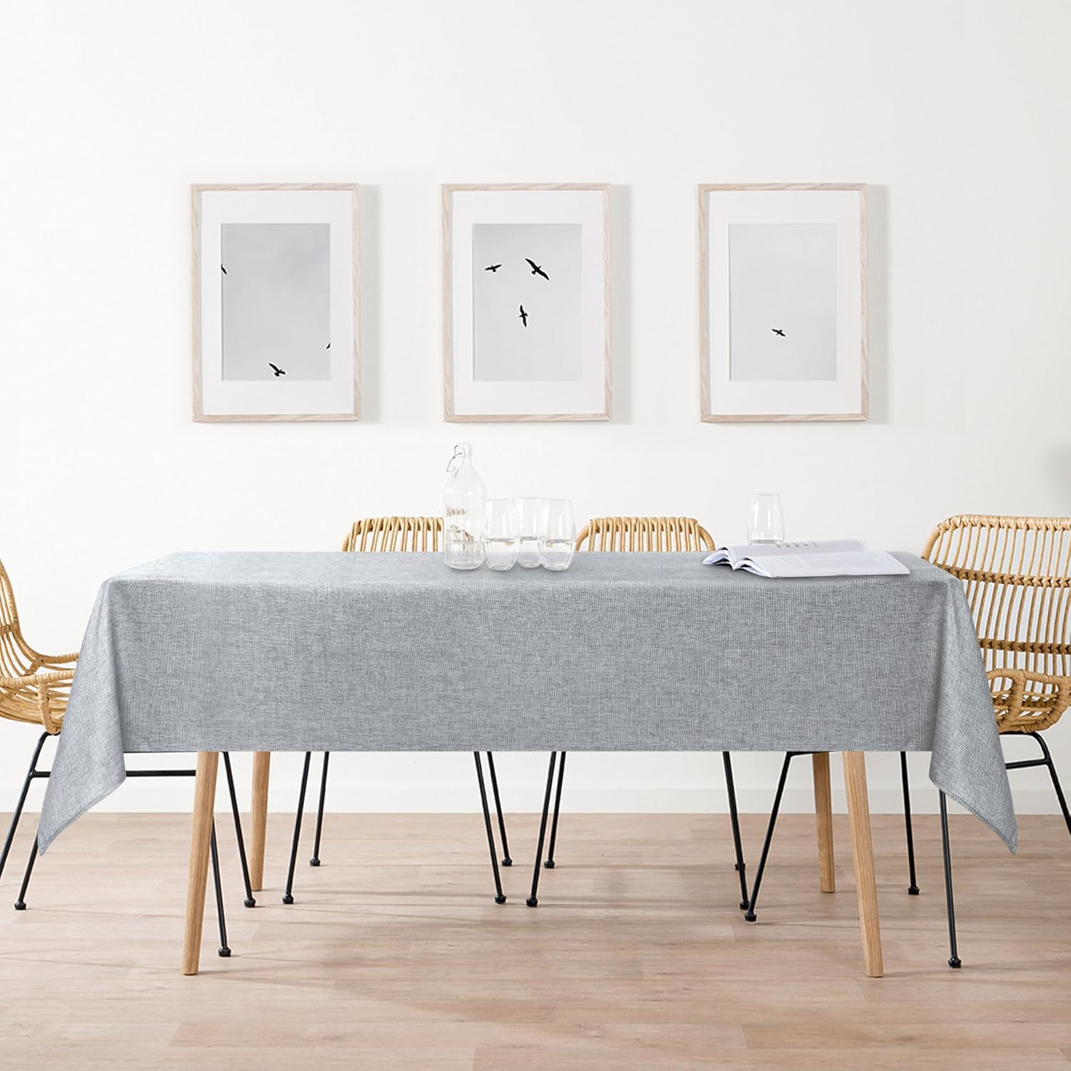 DWCN - nappe imperméable lin aspect - 110x140cm - anti-tache, lavable