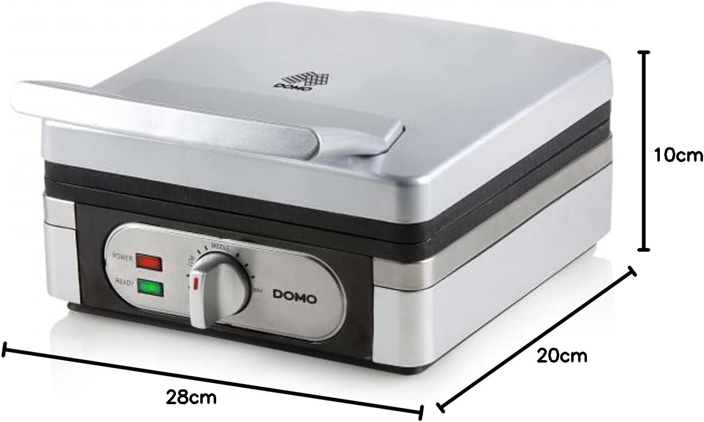 DOMO - gaufrier inox, 4x7 gaufres rectangulaires, 1400W, DO9047W