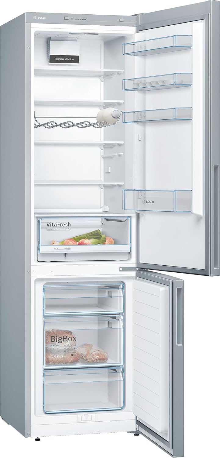 Bosch - Série 4, combiné inox, 201x60 cm, froid ventilé - KGV39VLEAS