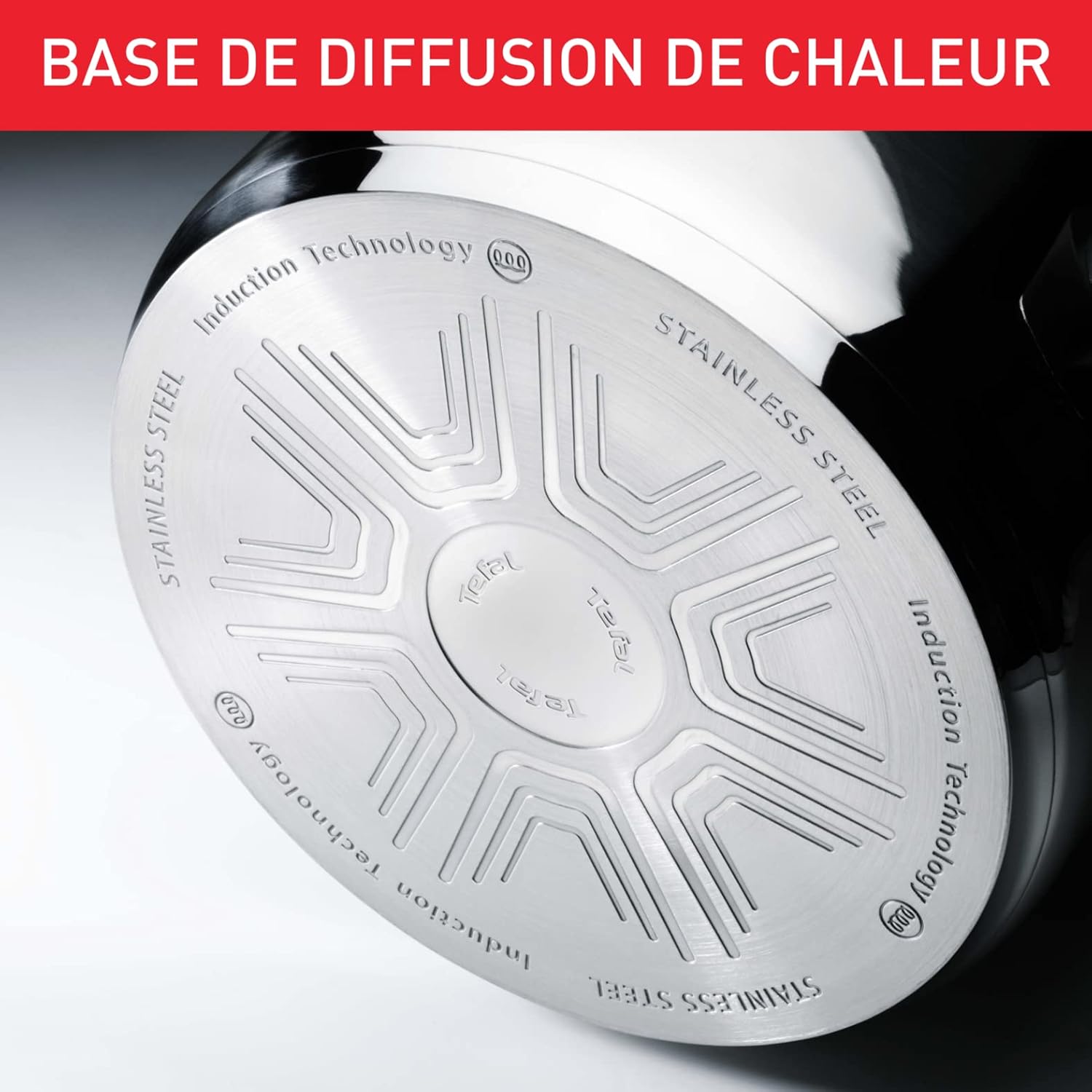 Tefal - Duetto On - batterie cuisine 9 pièces inox, induction, couvercles filtrants, garantie 10 ans - A705S936