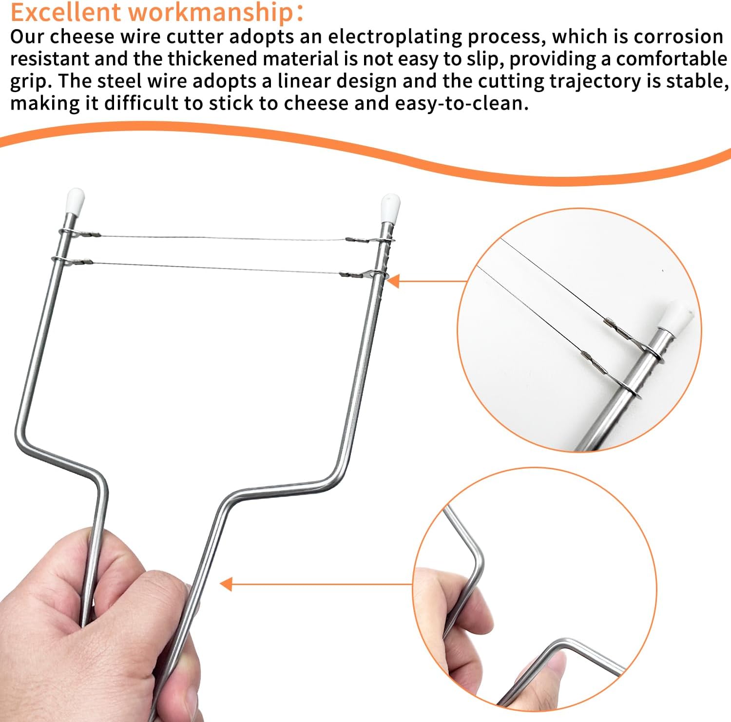 Coupe-fromages inoxydable - lot de 2 - découpe précise et durable