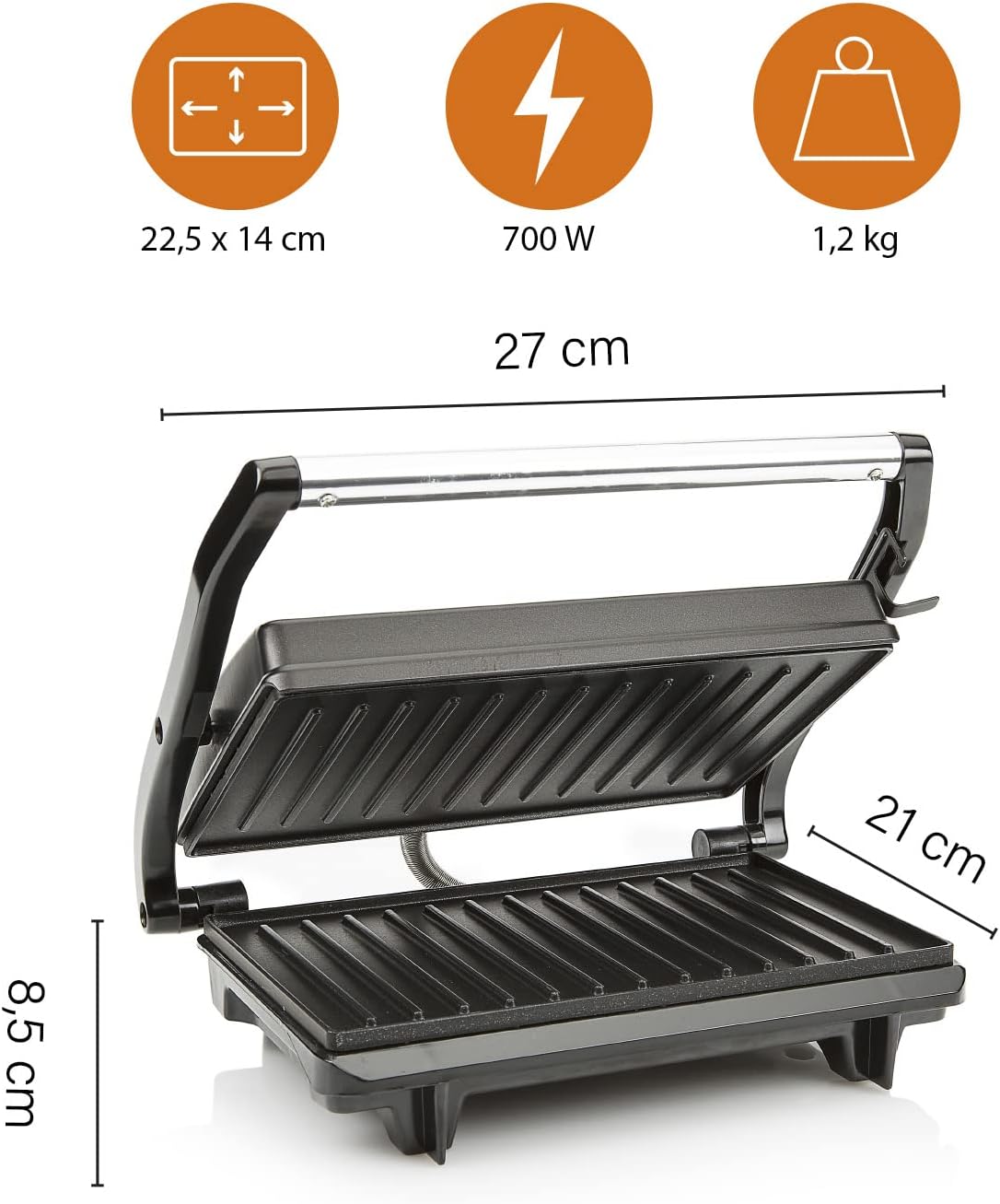 Tristar - GR-2650 grille-viande - 22,5x14 cm - 700W, GR-2650