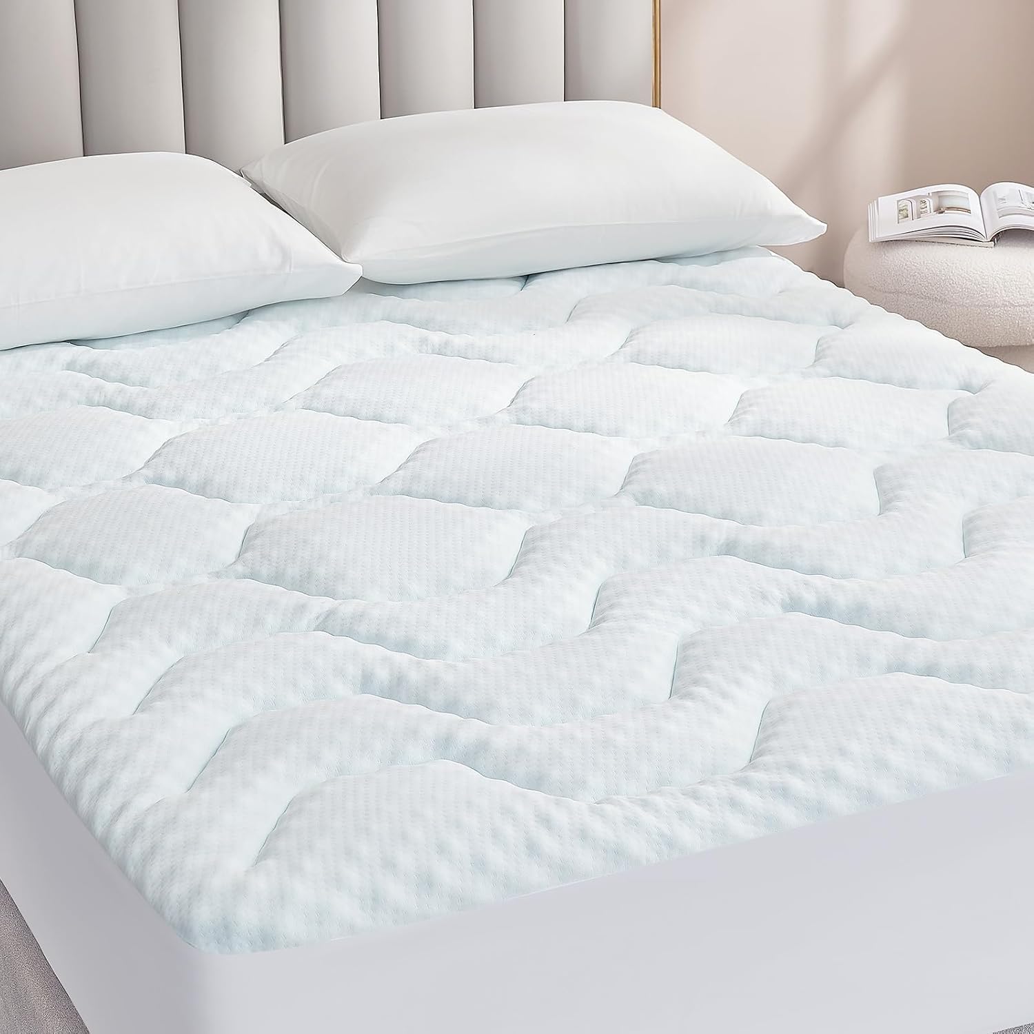 EHEYCIGA - surmatelas mémoire de forme - 150x200 cm - fibre rafraîchissante, poches profondes