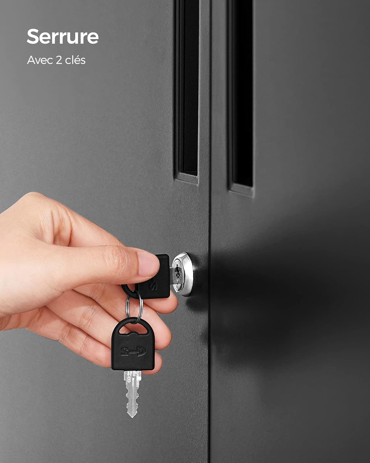 SONGMICS - armoire de bureau acier, 2 portes, verrouillable  OMC013B01