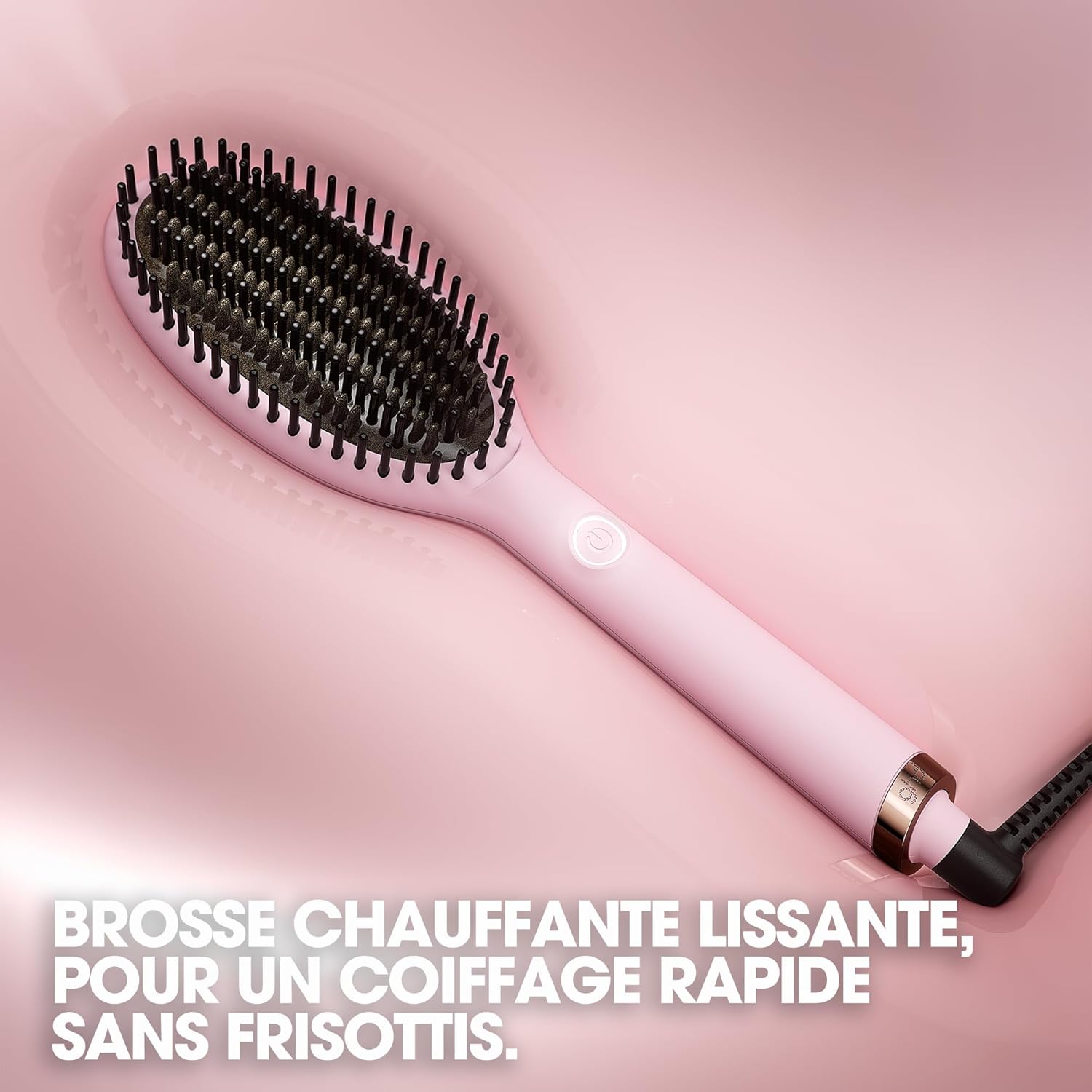 ghd - Brosse chauffante Glide Collection Pink - lissage rapide, anti-frisottis, pour cheveux secs
