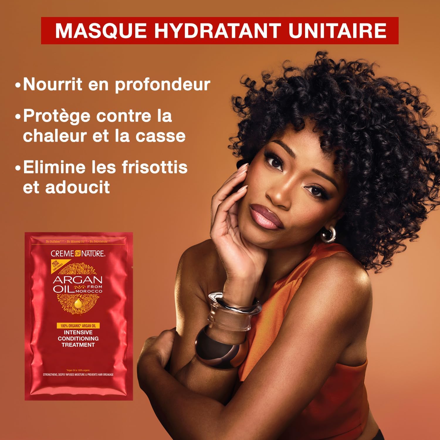 Creme of Nature - Masque hydratant argan 63,7g - cheveux bouclés, sans sulfates