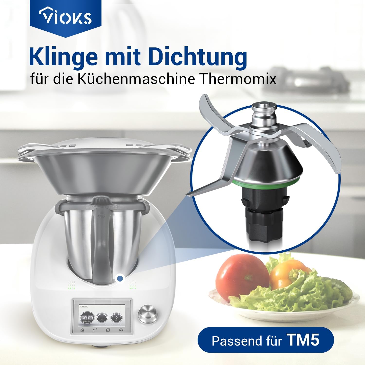 Vioks - lame de robot Thermomix, inox SUS420, accessoire TM5