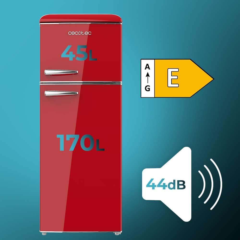 Cecotec - Bolero CoolMarket 2D Origin - 215L, 148x55cm, LED, design rétro