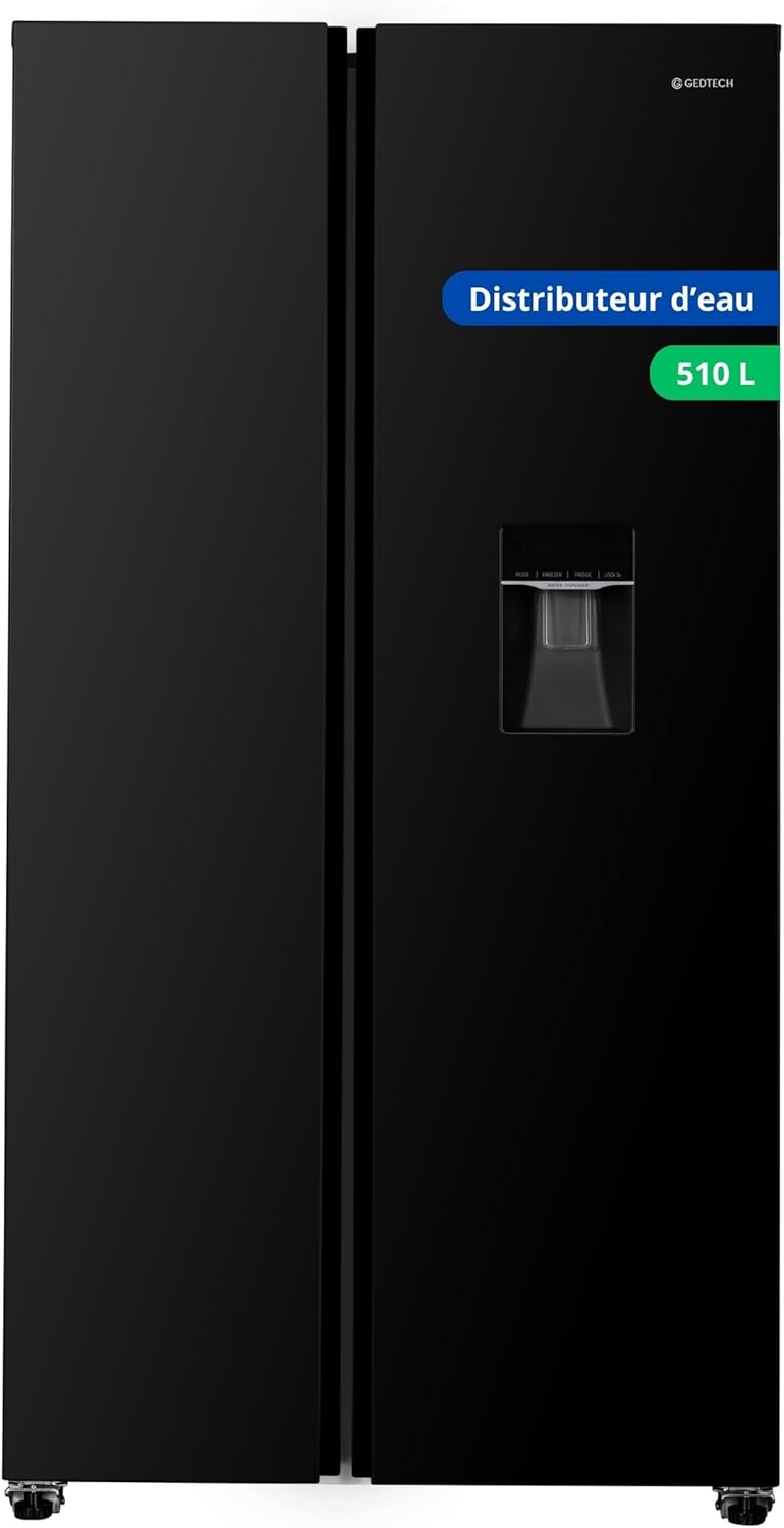 GEDTECH - réfrigérateur multi-portes 510L, eau, noir - GSBS510BL