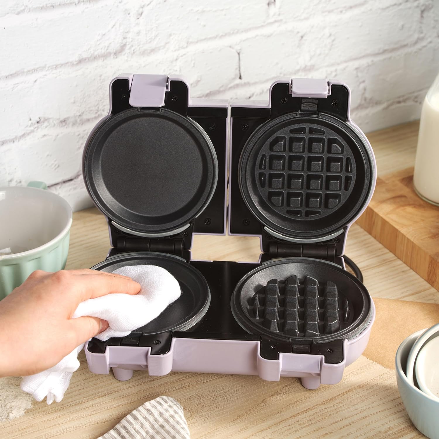 Giles & Posner - Double Waffle Maker - compact - plaques antiadhésives amovibles