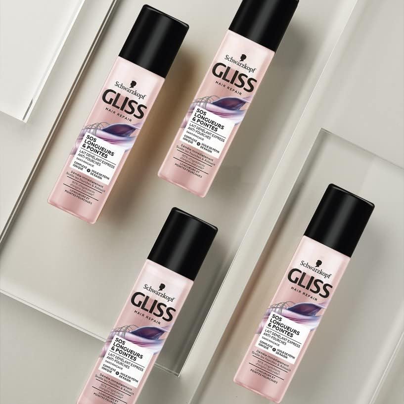 Schwarzkopf - Gliss SOS Longueur & Pointes - 200ml - Lait démêlant, 90% naturel, scelle fourches
