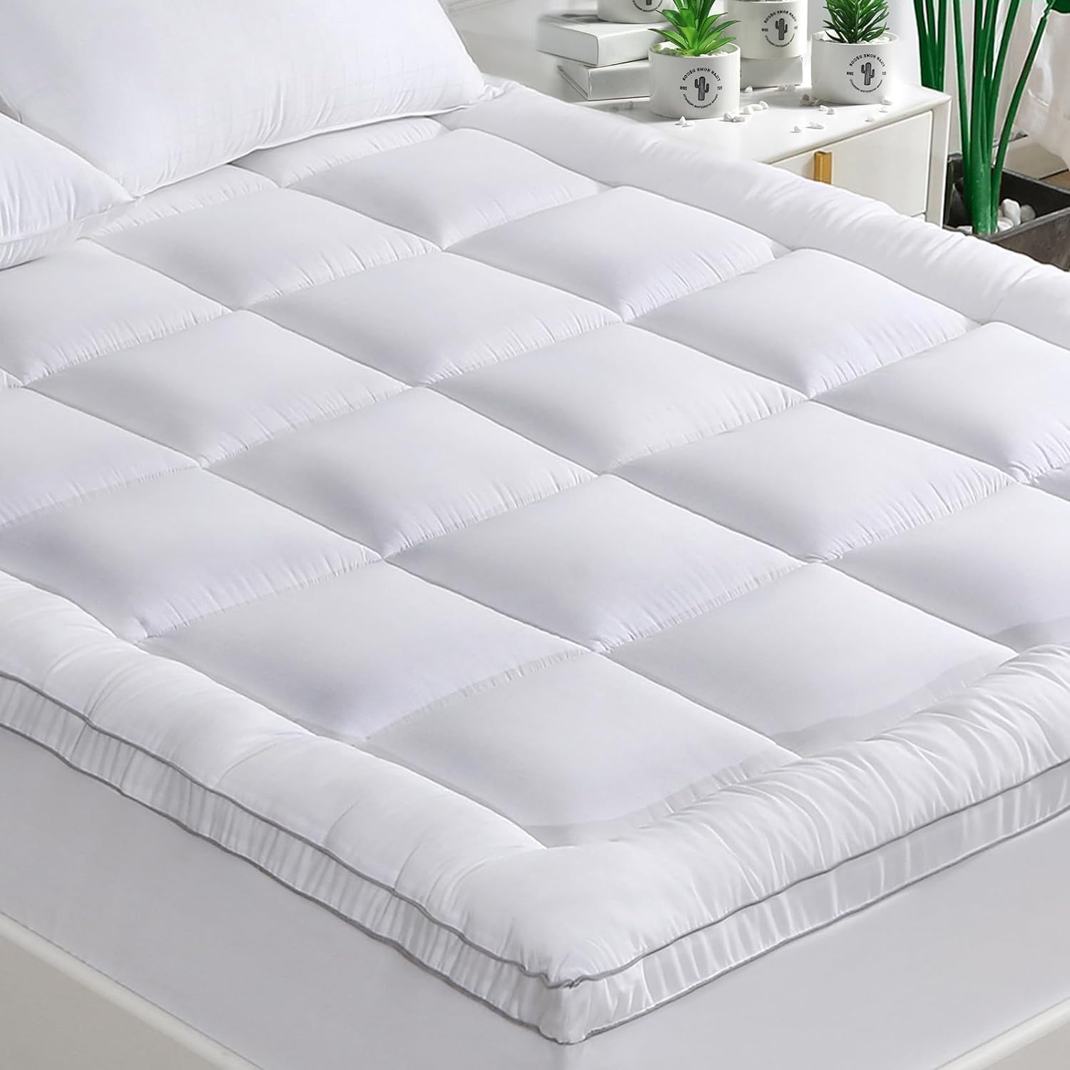 GRT - surmatelas confort bambou 160x190 cm, épaisseur 6 cm, ultra-doux