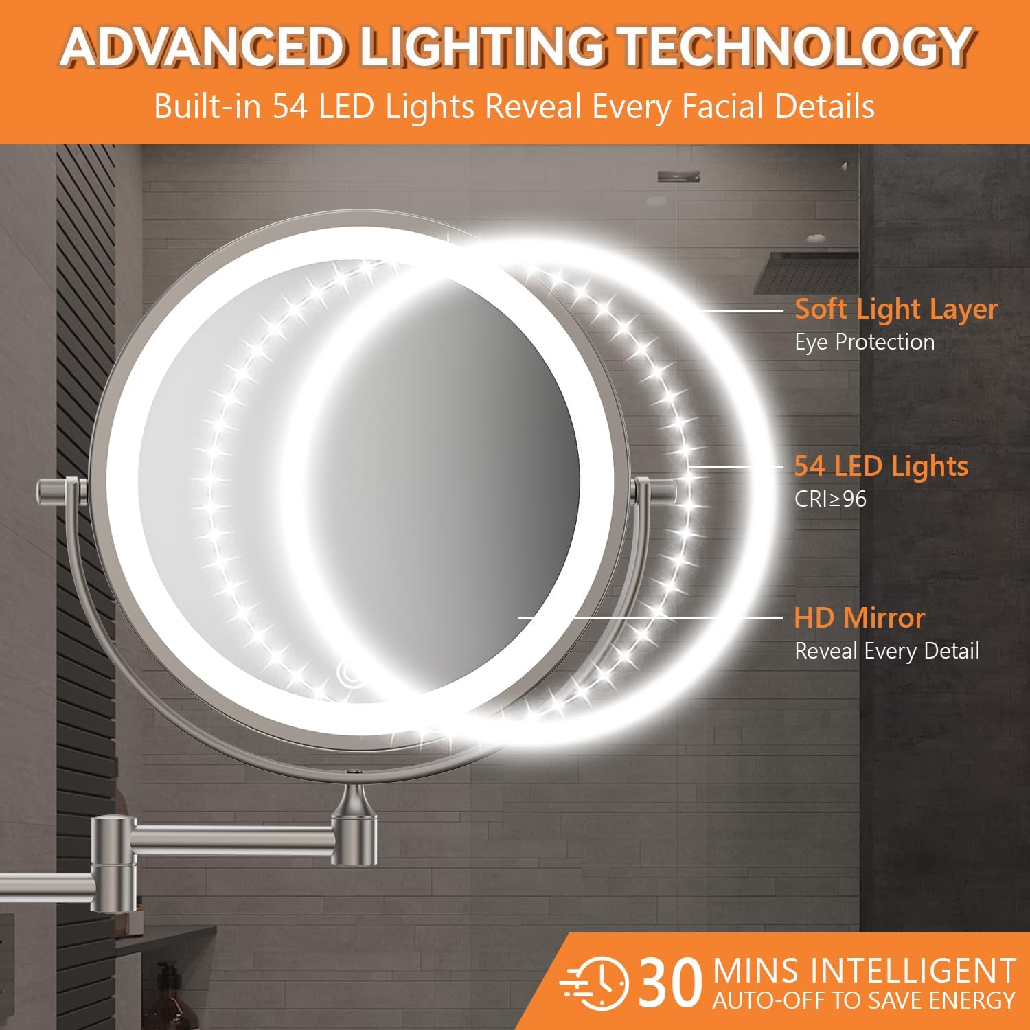 Auxmir - miroir mural lumineux 8