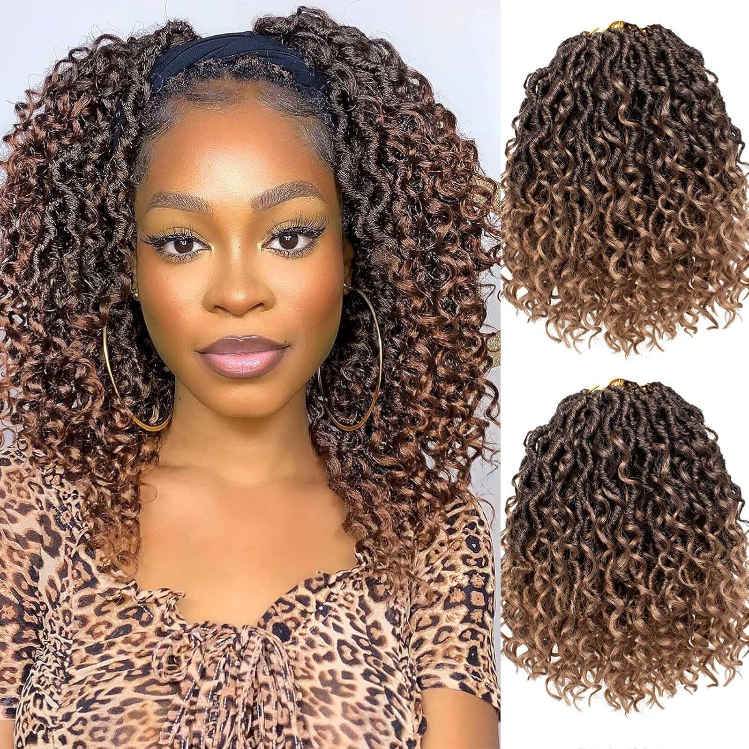 Xtrend - Ombre Goddess Faux Locs - 10 pouces - extensions synthétiques, 8 paquets, 14 mèches par paquet, style bohème, T