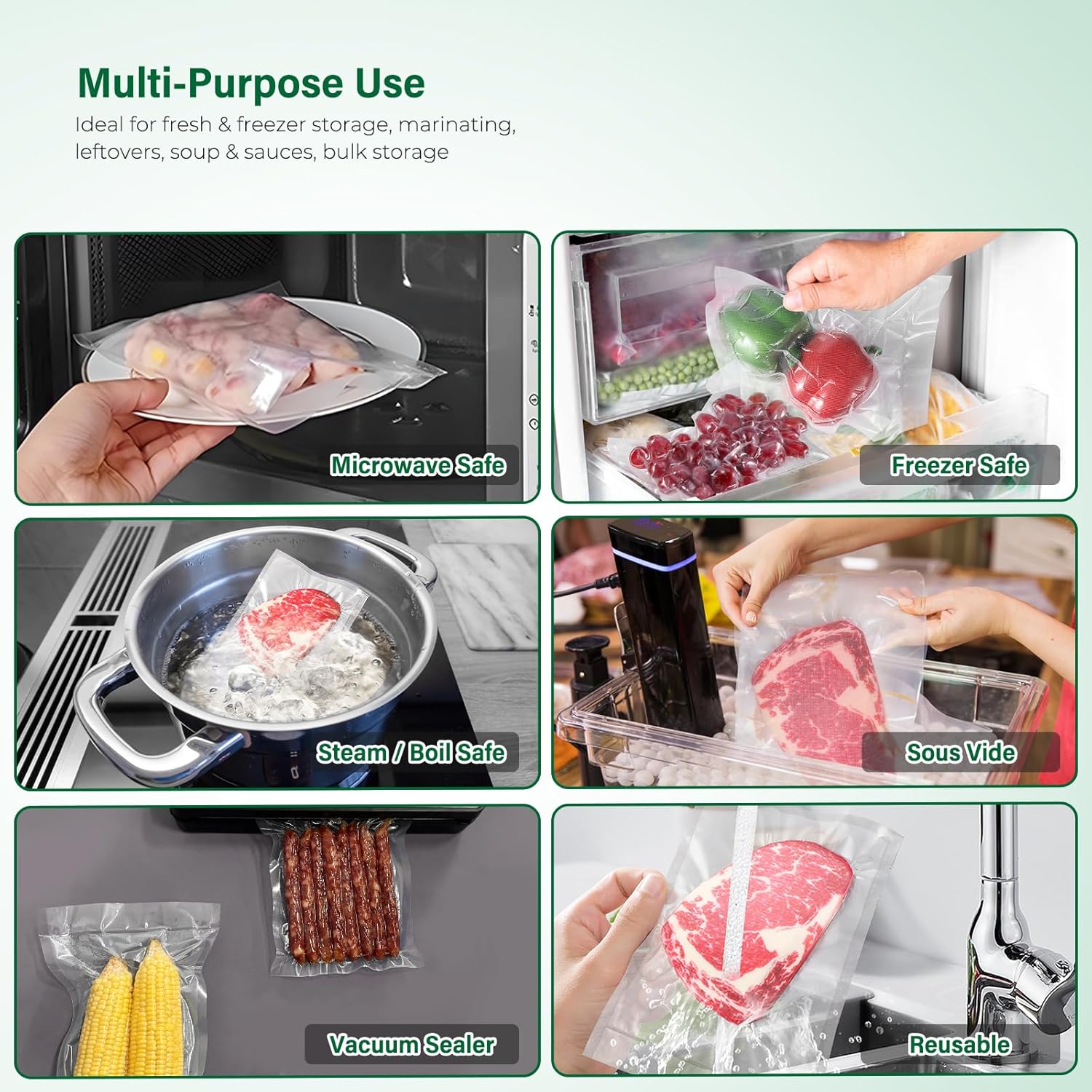 Oderra - Sacs Sous Vide Série 100 - 20x30 cm - Conservation et Congélation