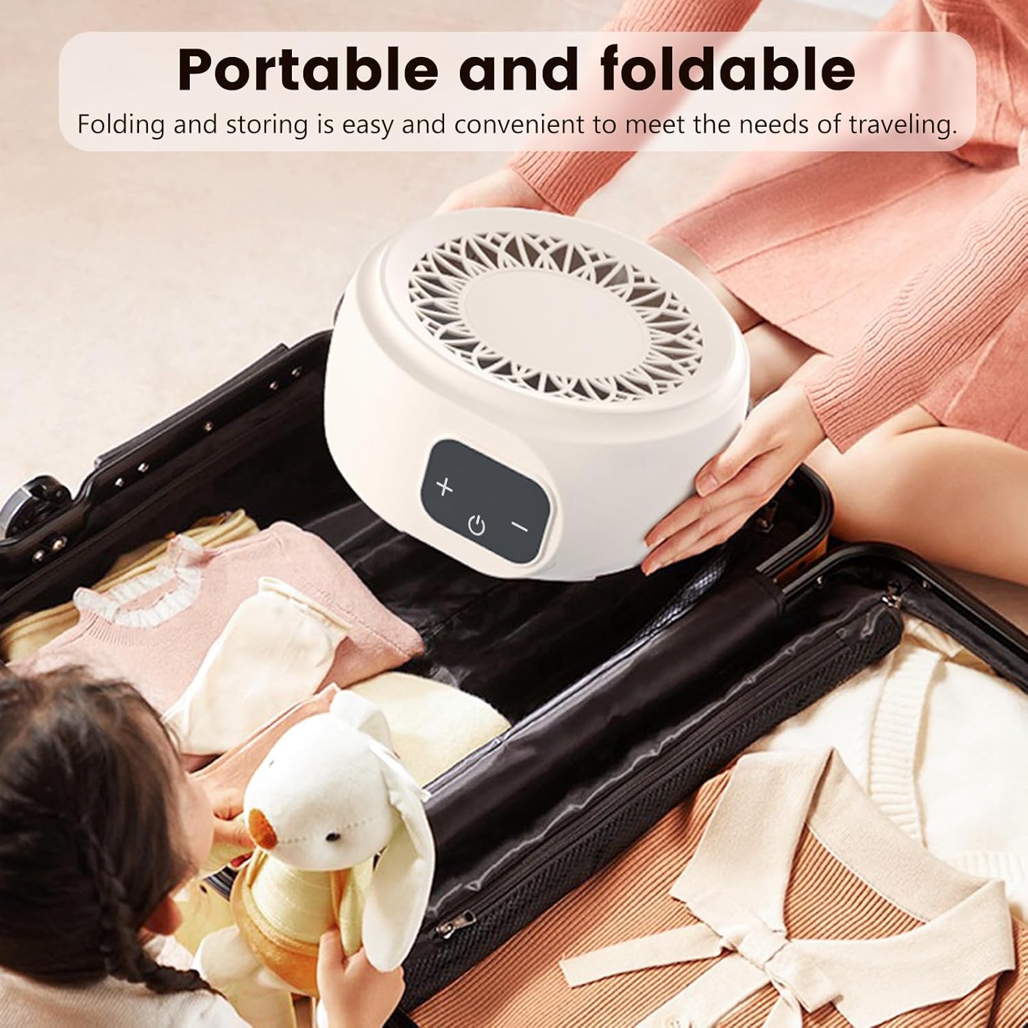 Sèche-linge portable pliable, 500W, minuterie, LED, séchage rapide